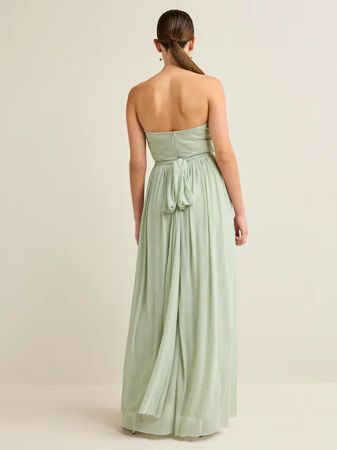 Light Sage Green Mesh Multiway Bridesmaid Wedding Maxi Dress