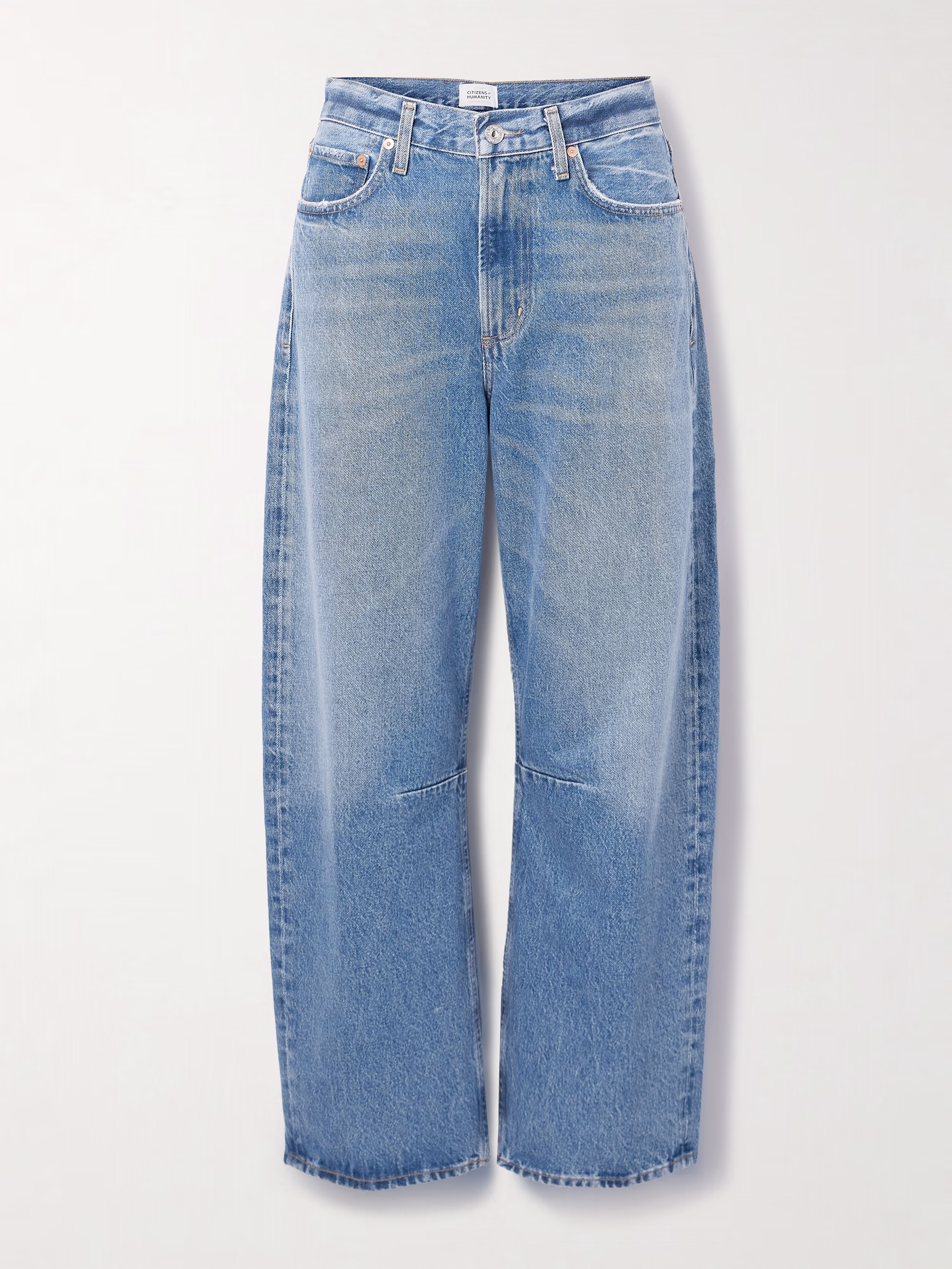 Miro mid-rise barrel-leg recycled jeans