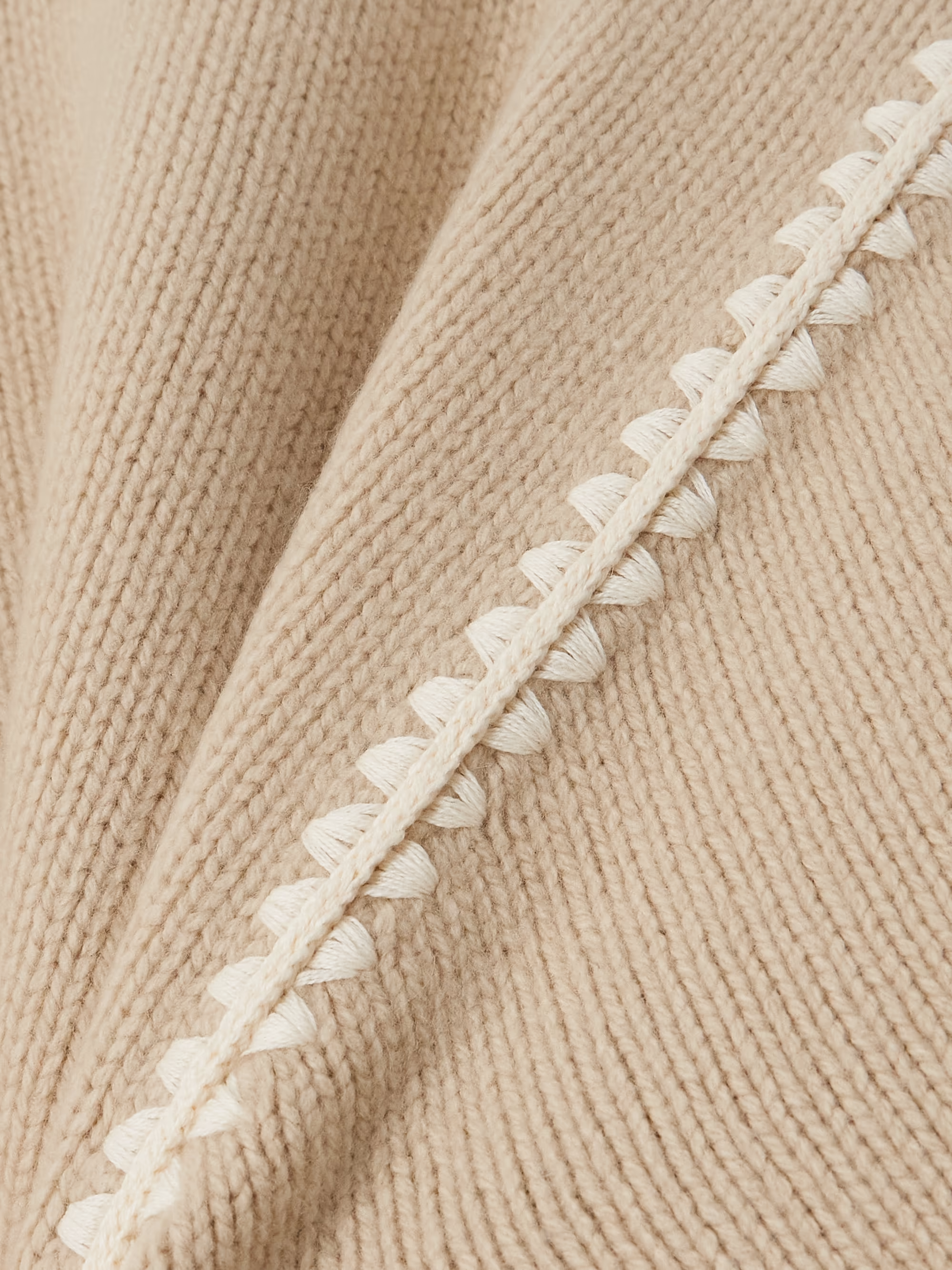 Oversized Embroidered Wool And Cashmere-Blend Sweater