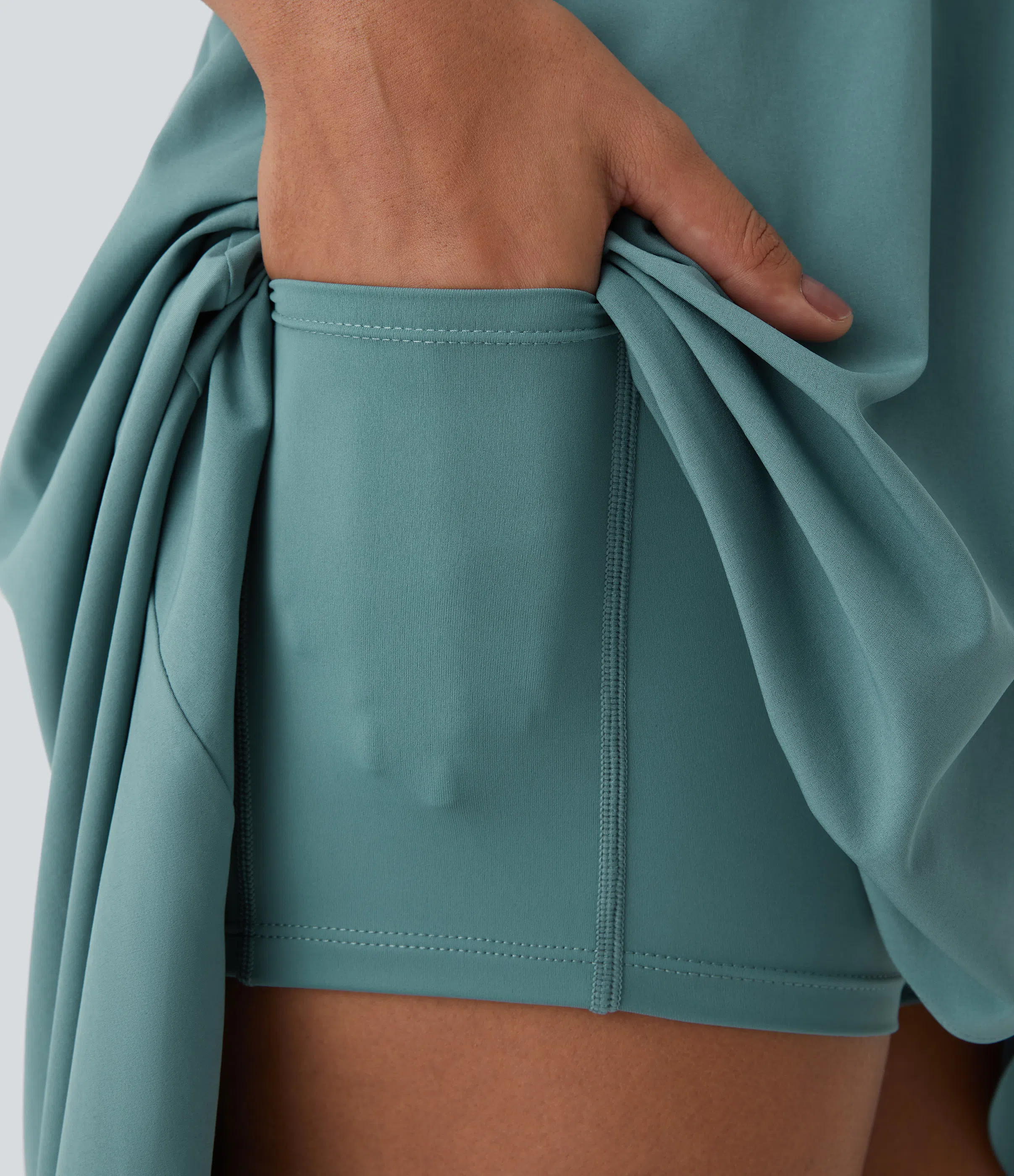 Backless High Low 2-Piece Side Pocket Flowy Midi Quick Dry Casual Dress