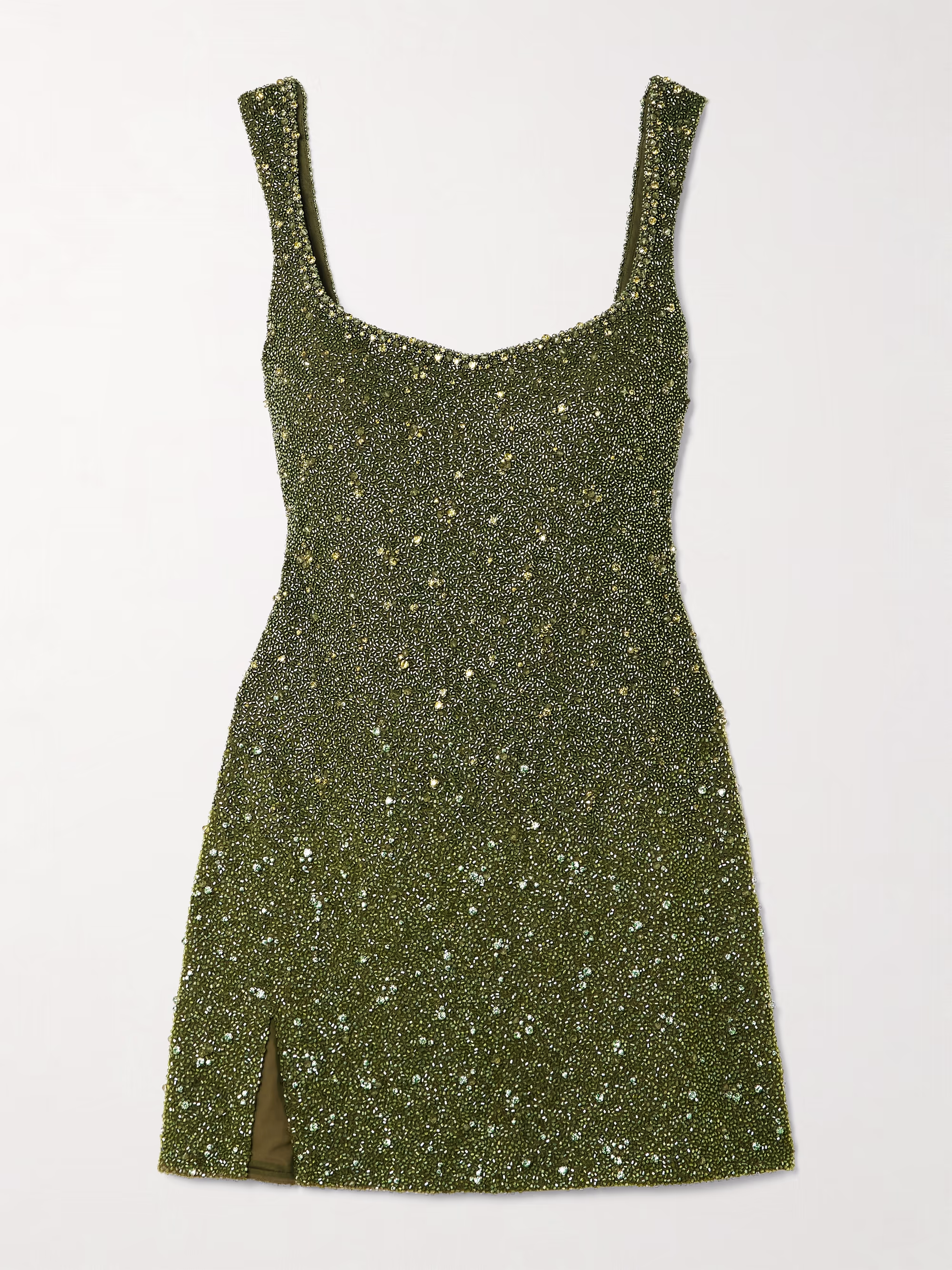 Embellished stretch-tulle mini dress