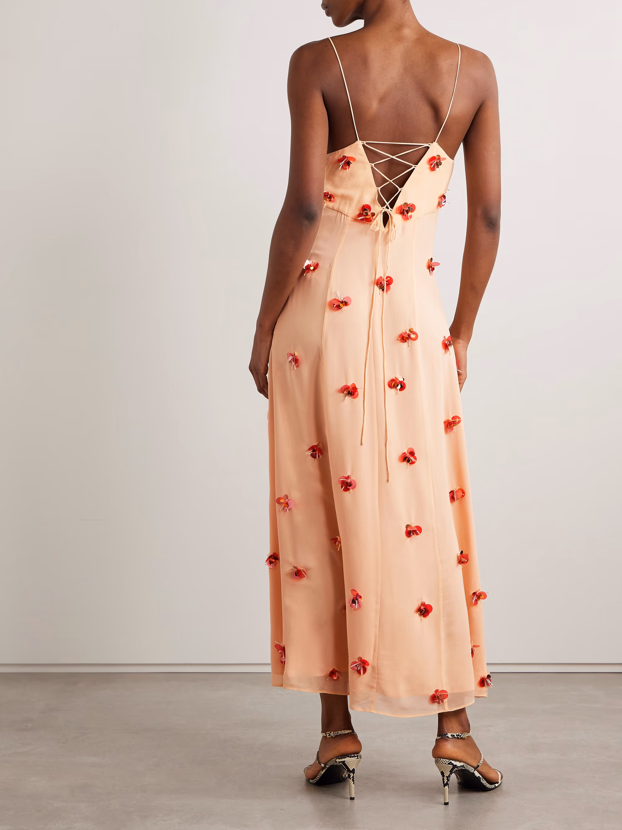 Eve embellished silk-chiffon midi dress