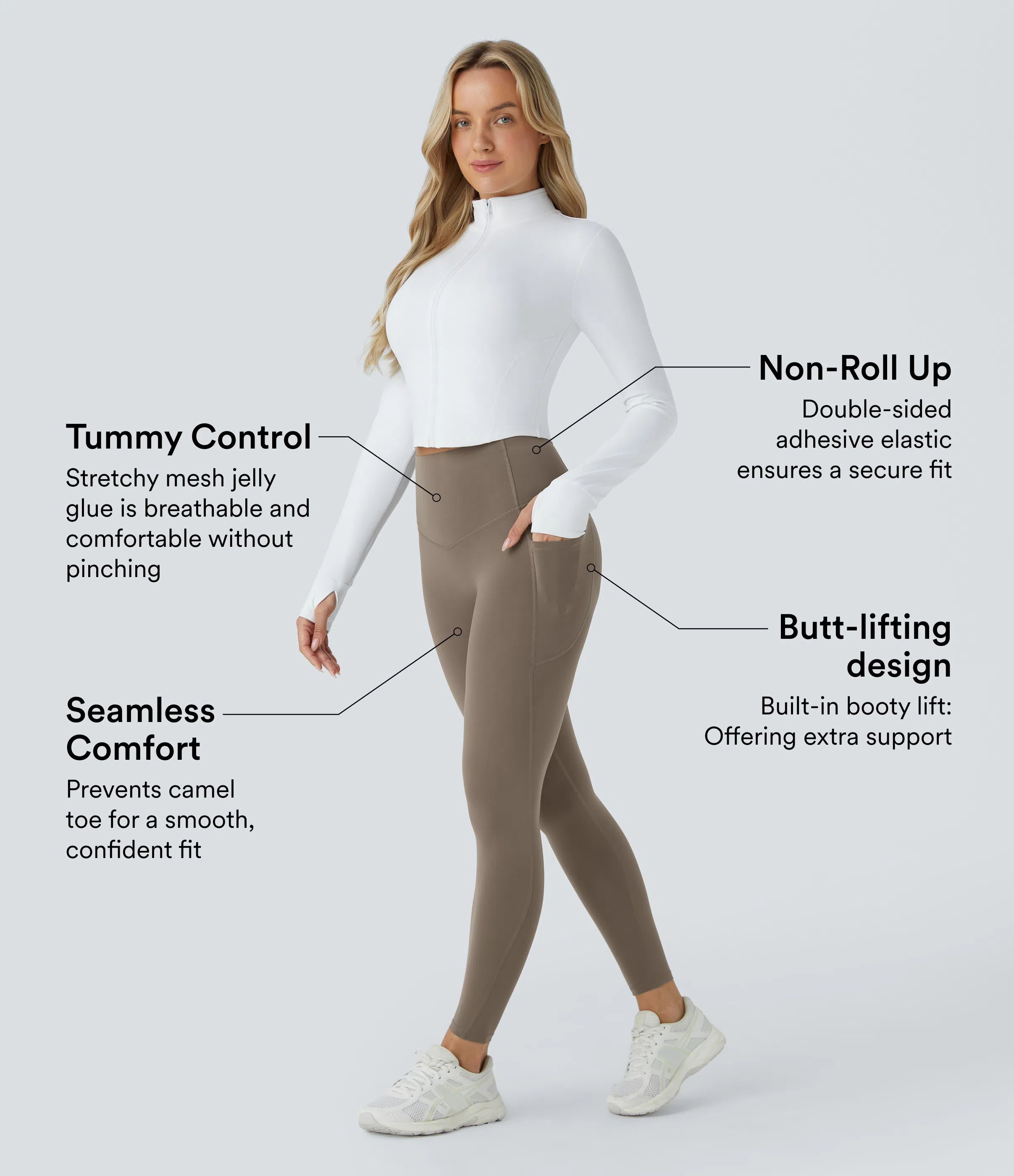 SoCinched High Waisted Butt Lifting Tummy Control Side Pocket Shaping Workout UltraSculpt Leggings
