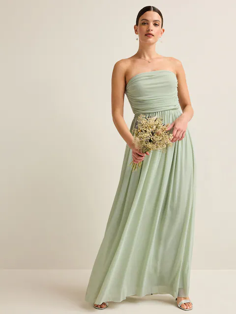 Light Sage Green Mesh Multiway Bridesmaid Wedding Maxi Dress