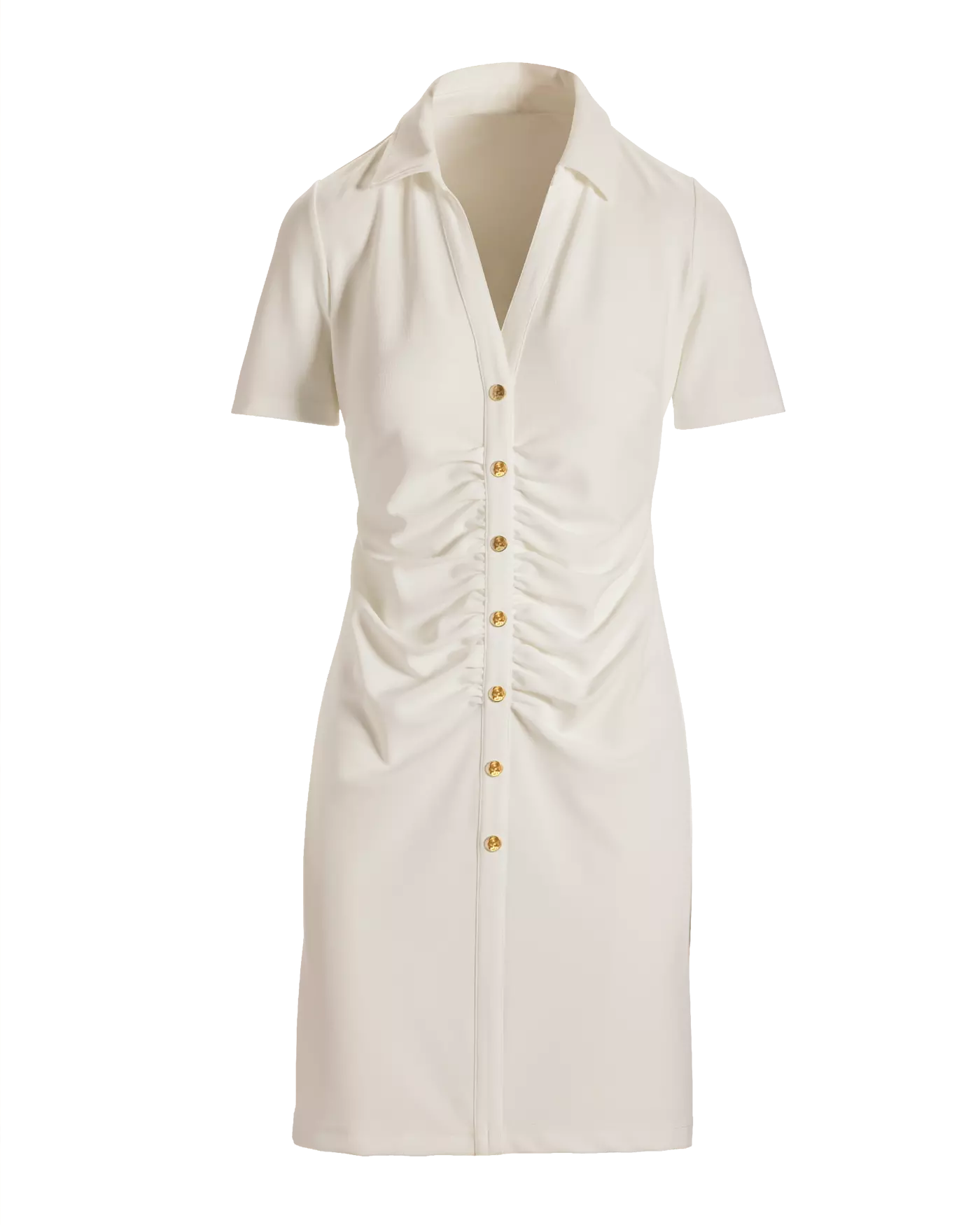 Beyond Travel Collared Ruched Short Dress