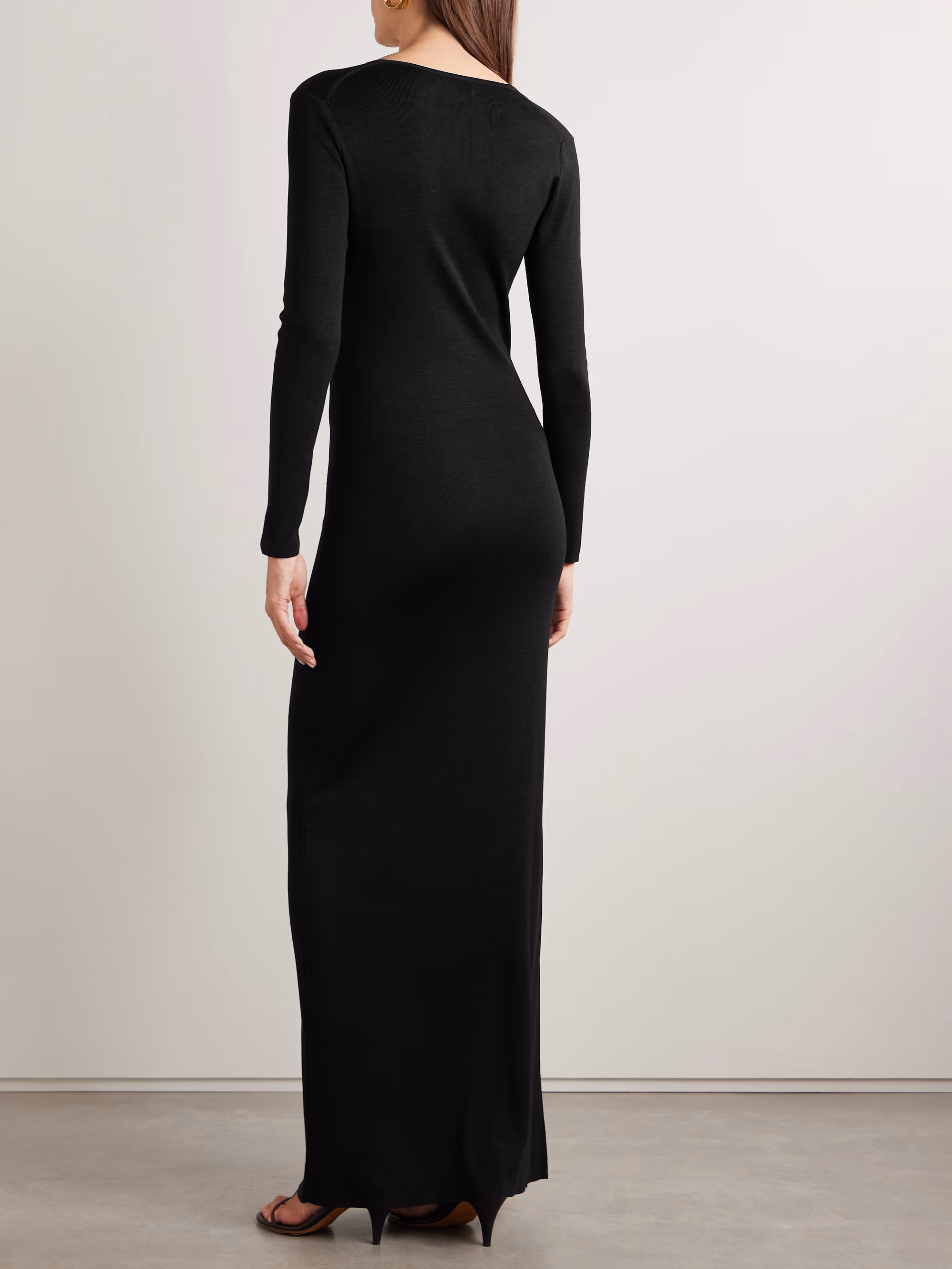 Bowie lace-up silk-jersey maxi dress
