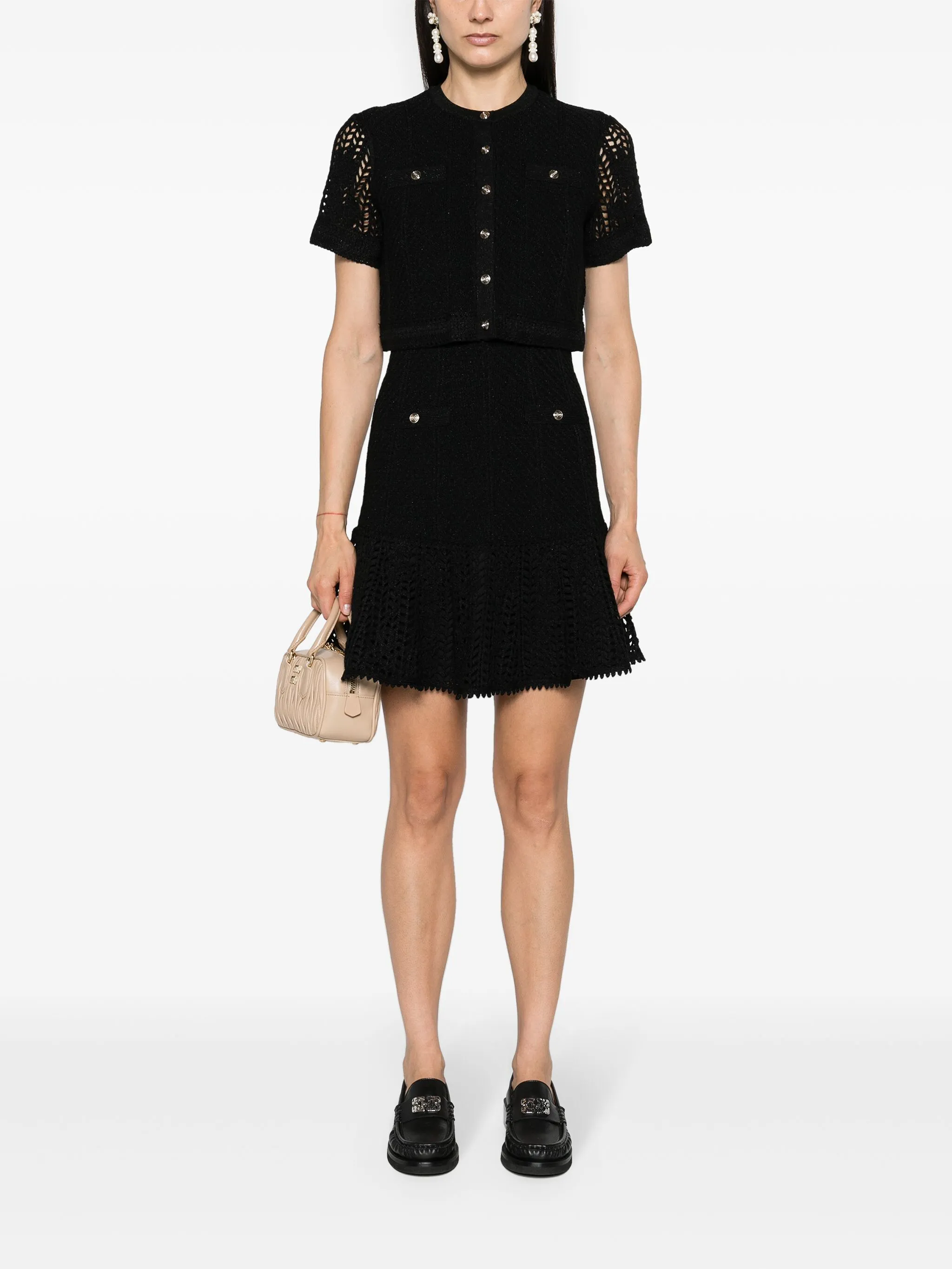 Layered Crochet Mini Dress