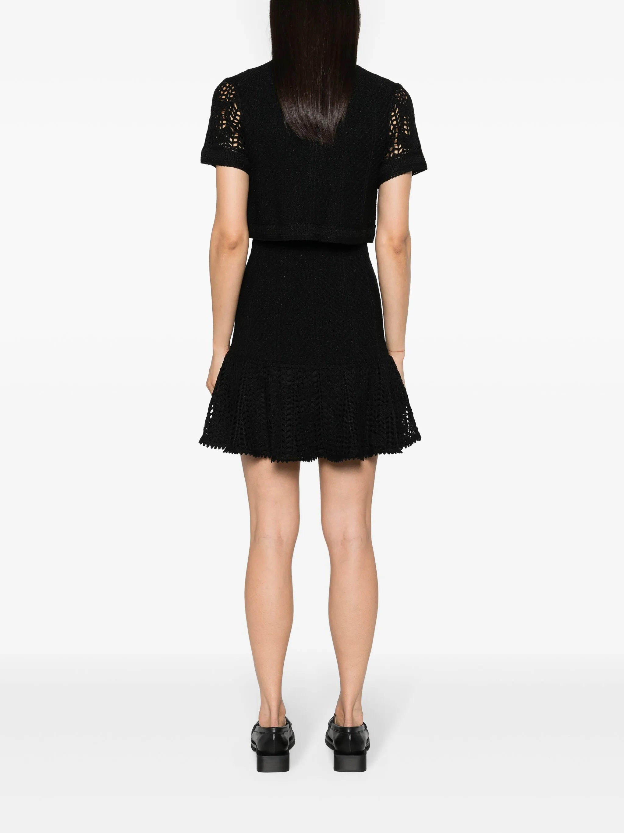 Layered Crochet Mini Dress