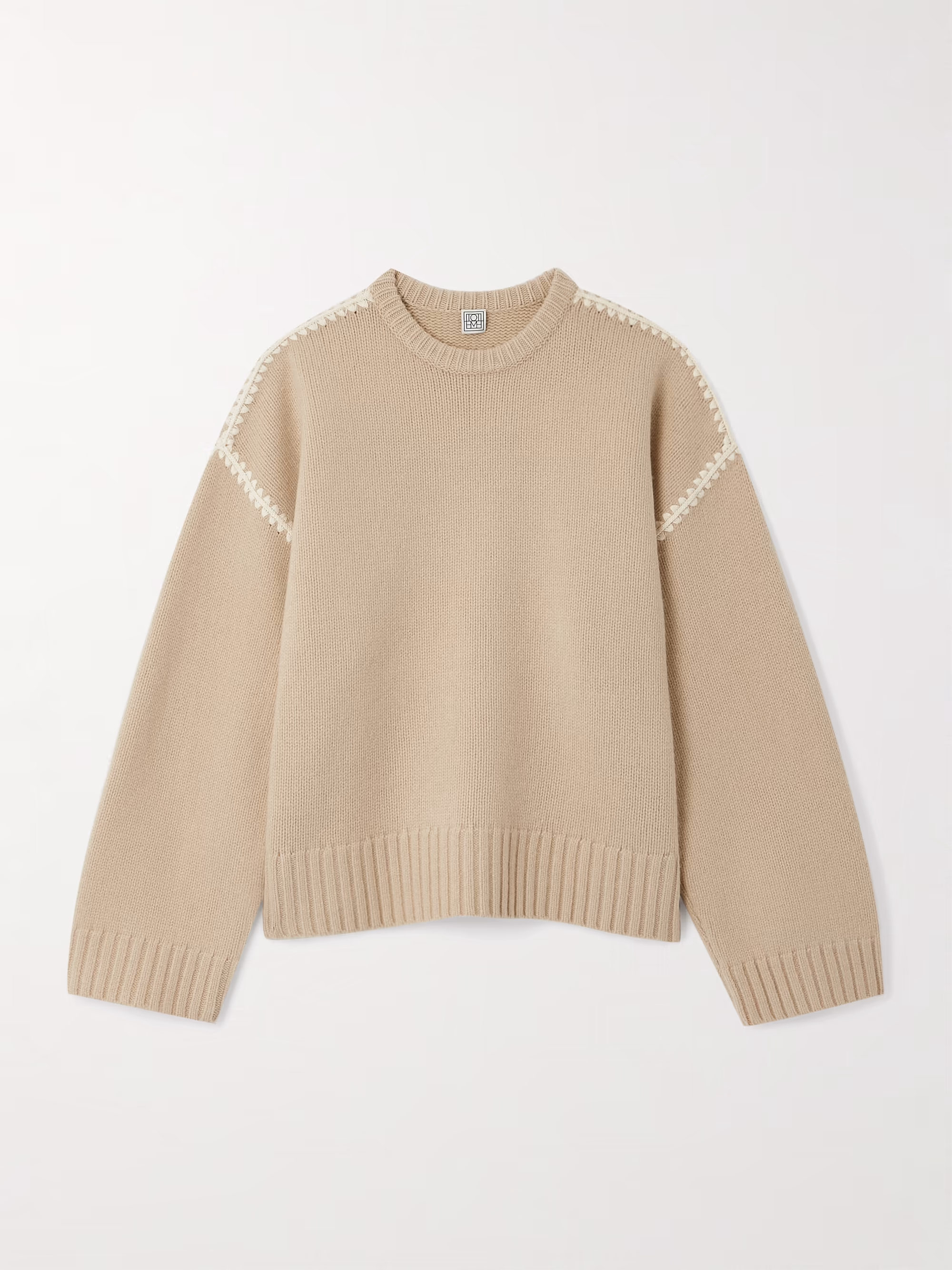 Oversized Embroidered Wool And Cashmere-Blend Sweater