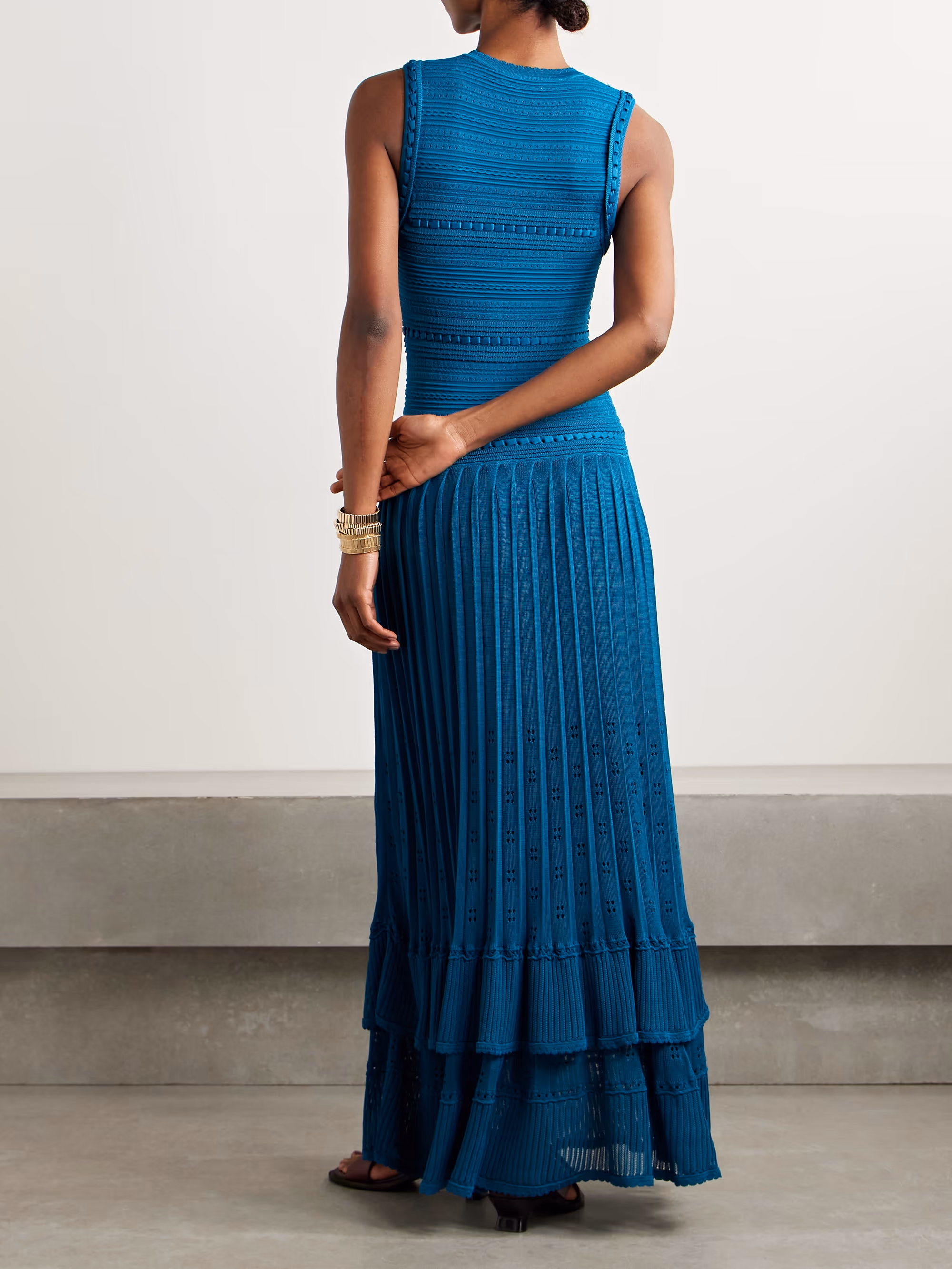 Mireille pleated knitted maxi dress