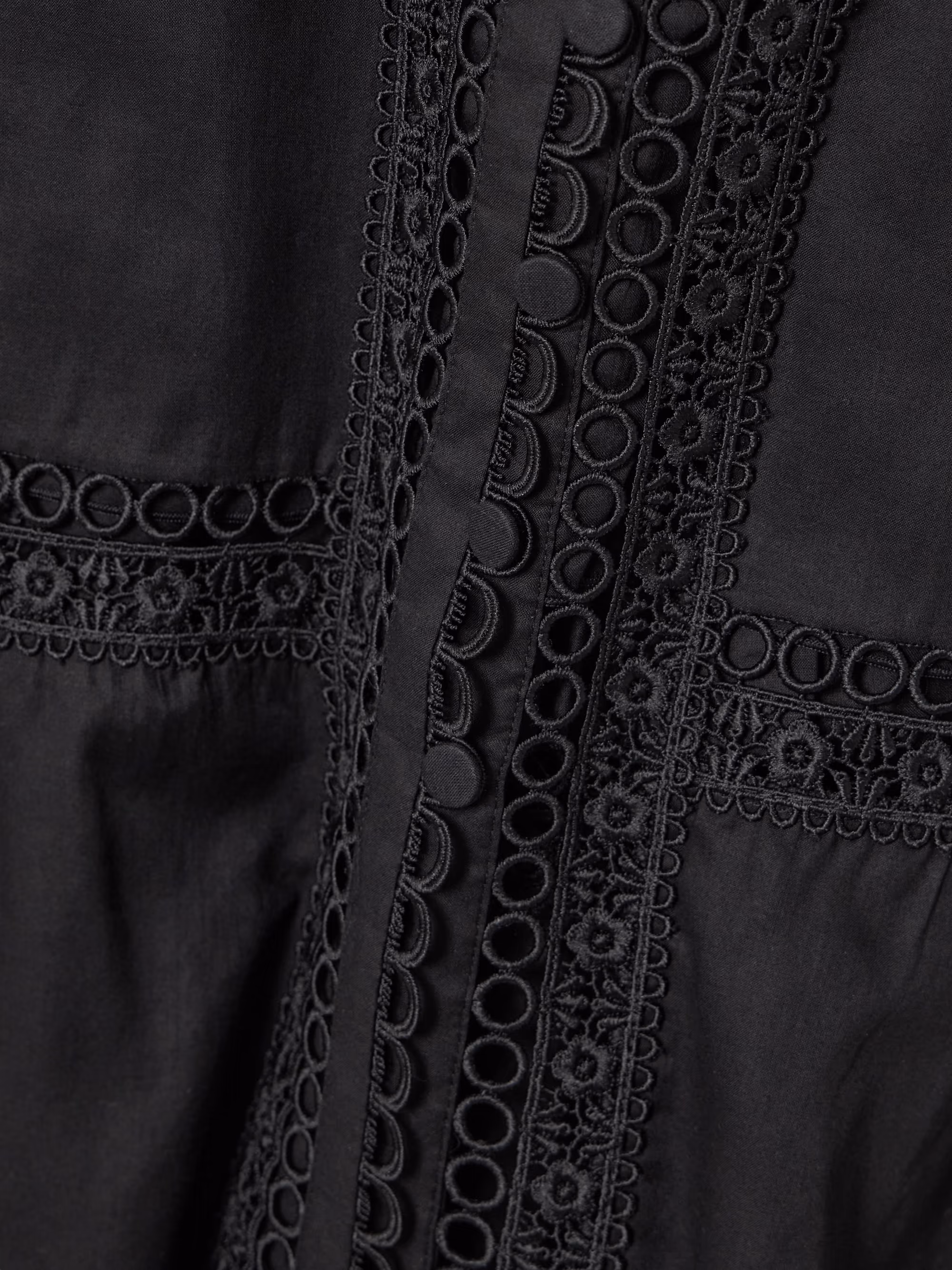 Dafelle scalloped guipure lace-trimmed cotton-blend voile midi dress