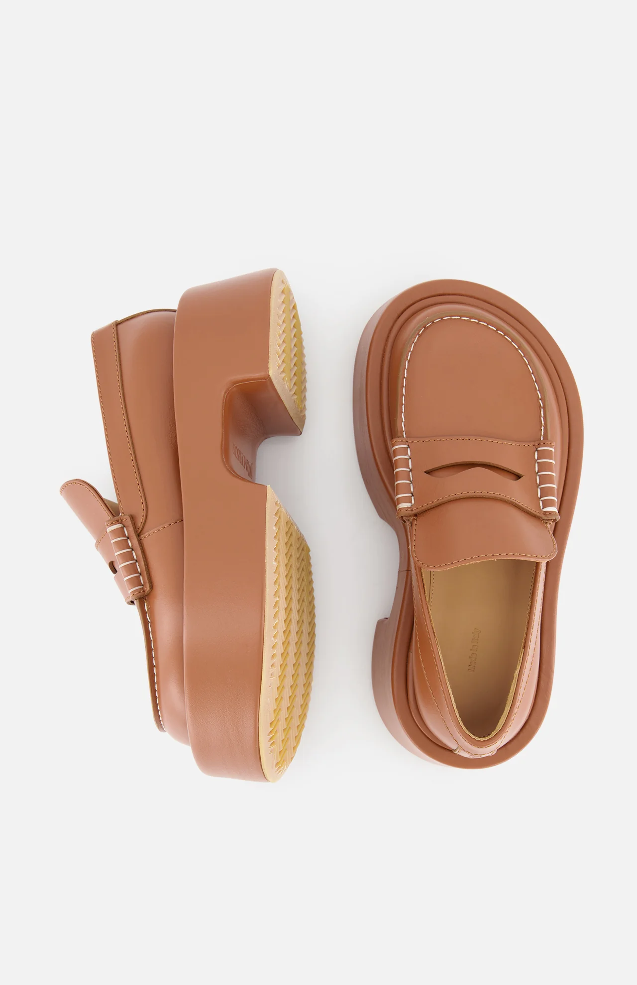 Platform Oversized Leather Loafer Shoe