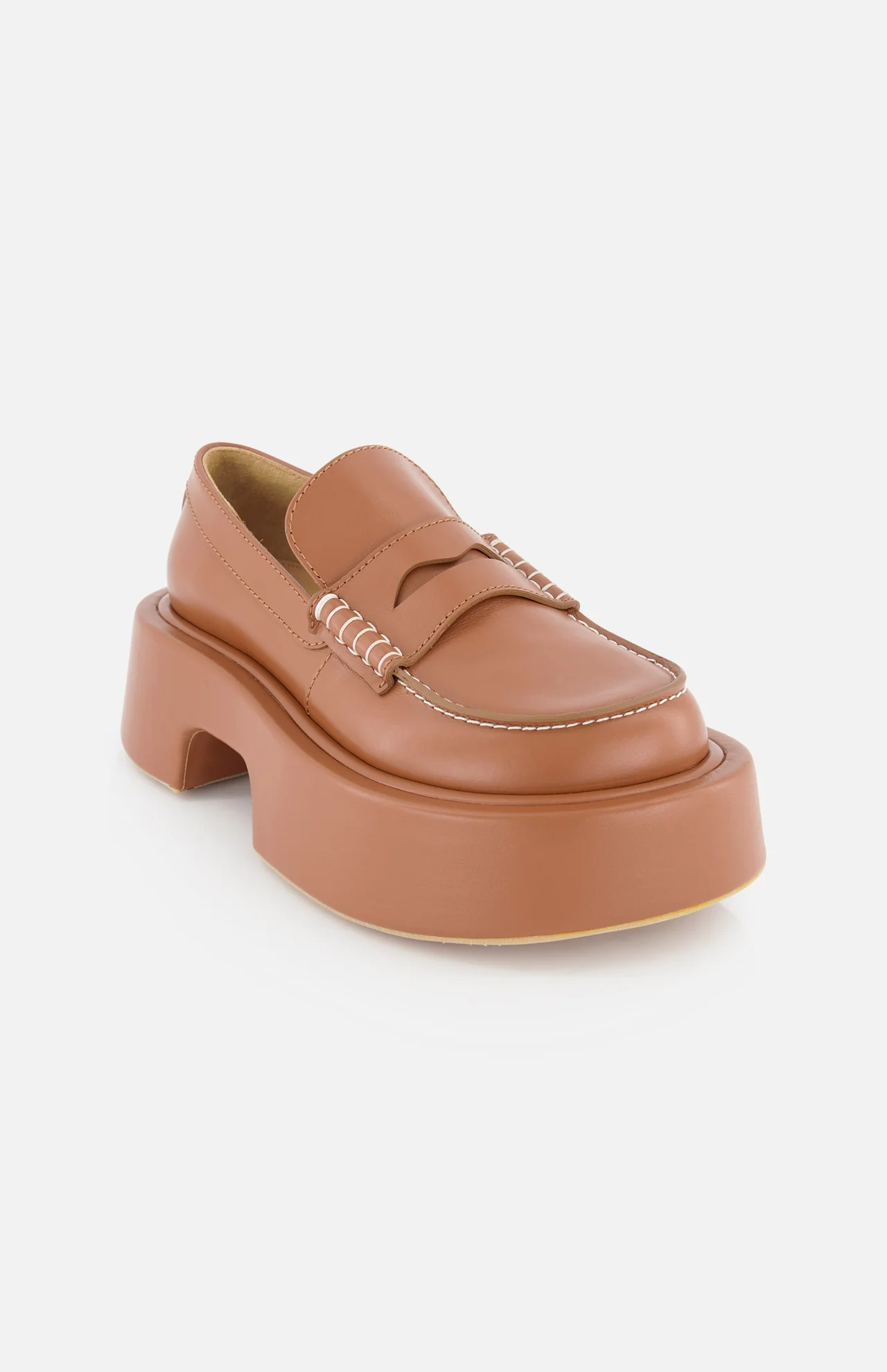 Platform Oversized Leather Loafer Shoe