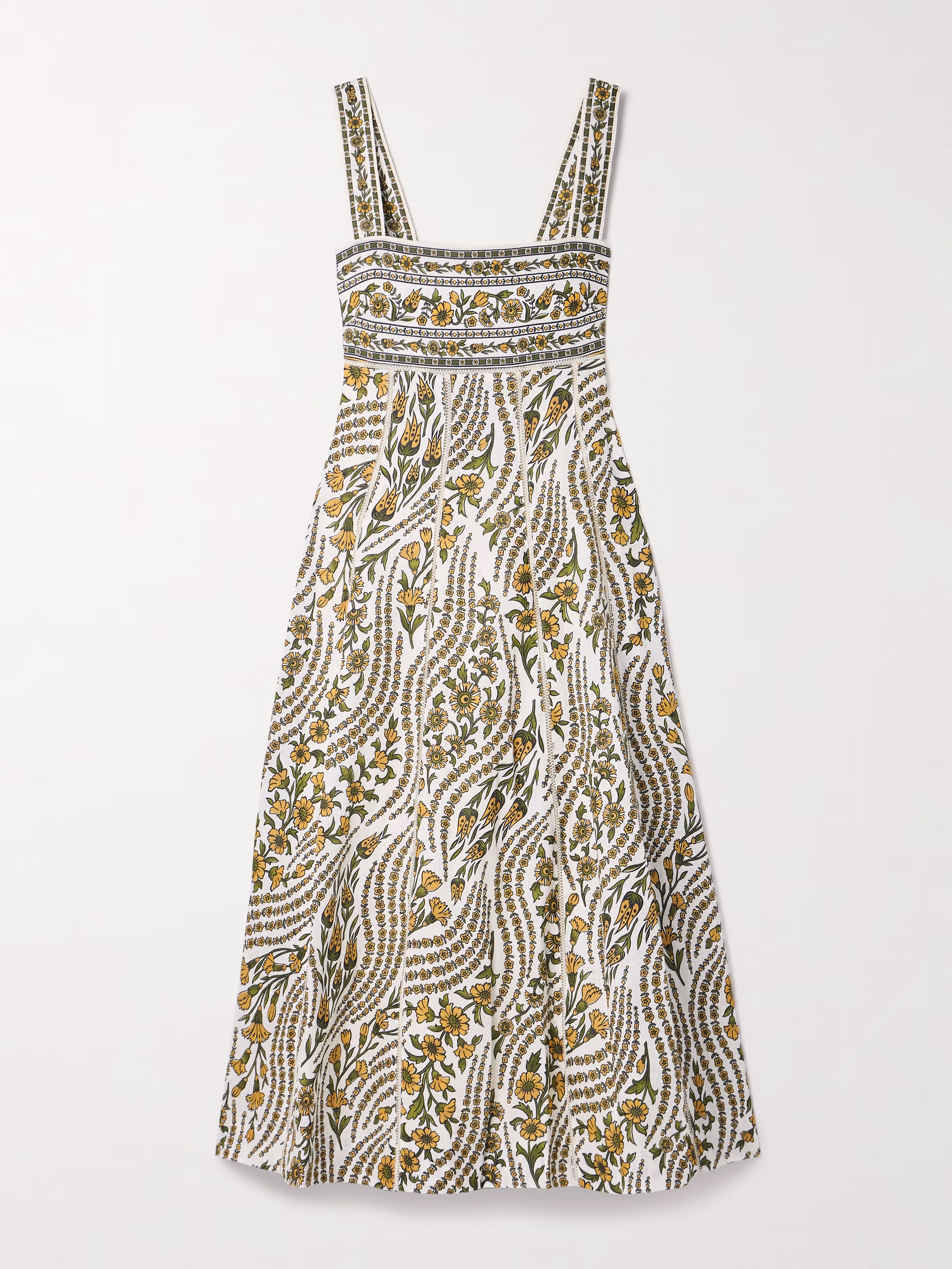 Rye open-back floral-print linen midi dress