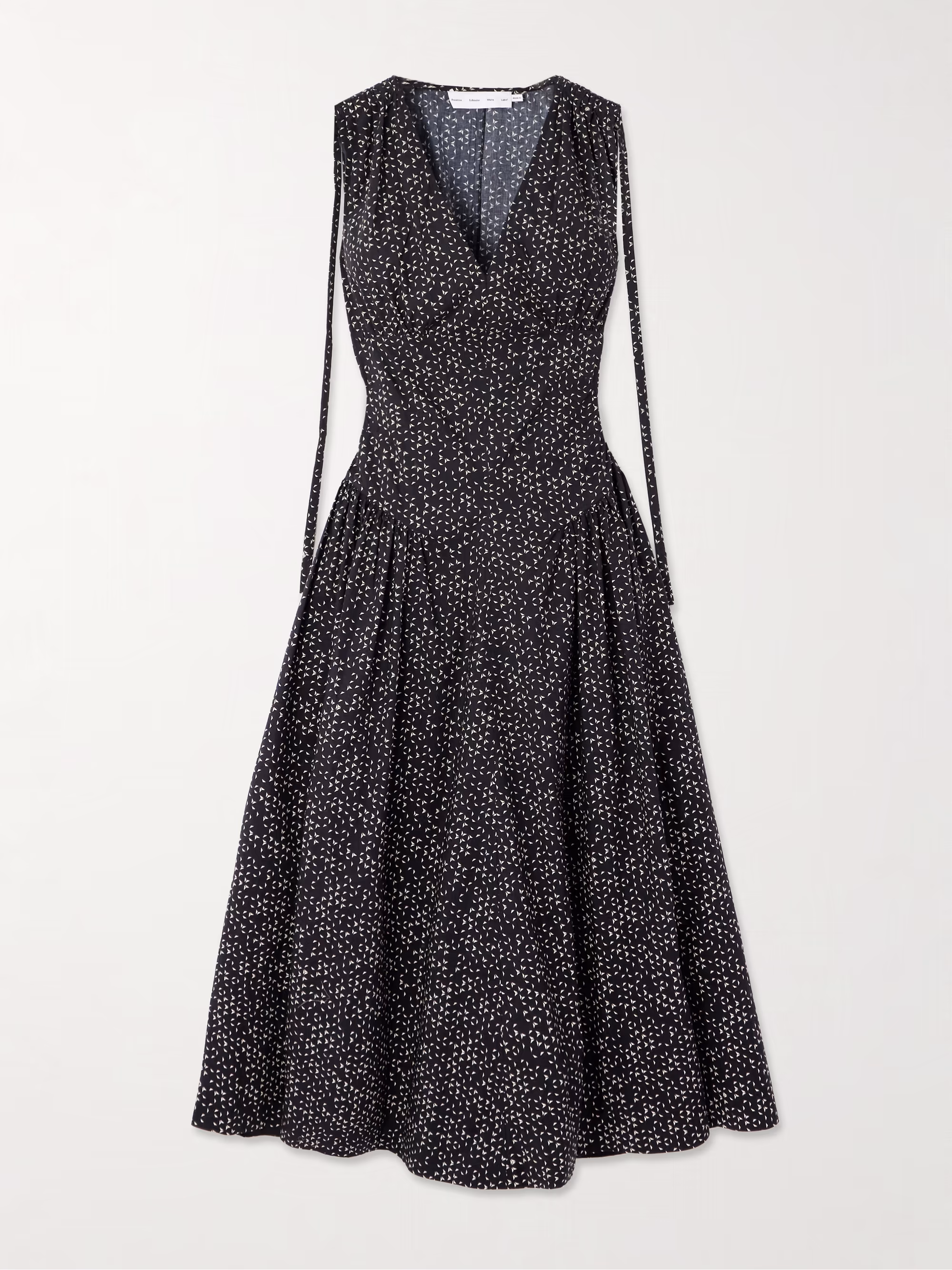 Clayton pleated printed cotton-poplin midi dress