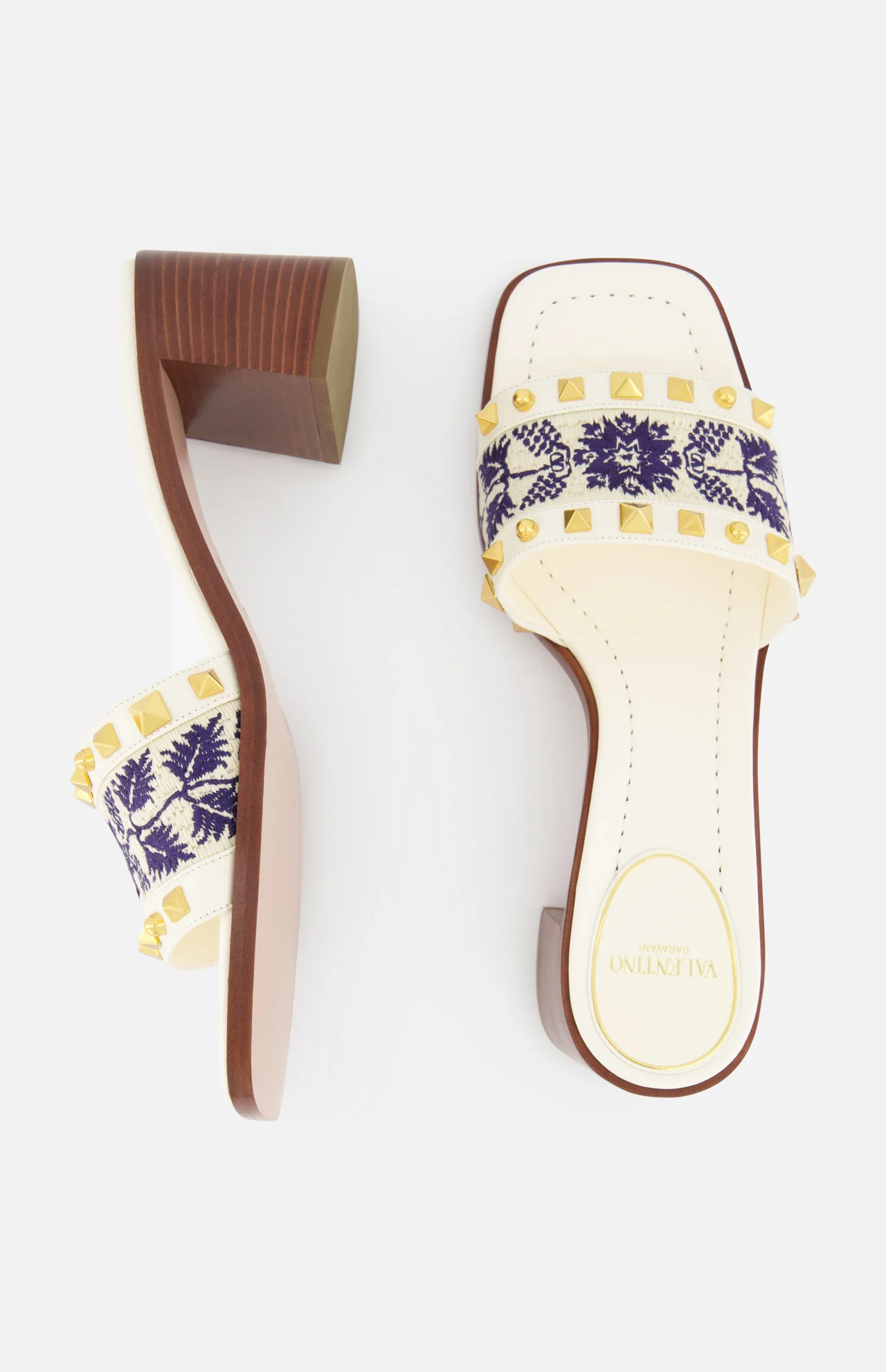 County Embroidered Rockstud Slide