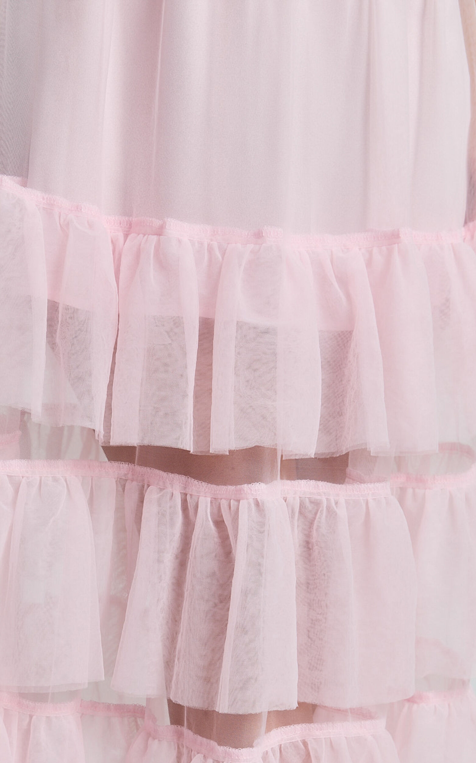 Evelynn Midi Dress - Sweetheart Corset Bodice Fit & Flare Tiered in Ballet Pink