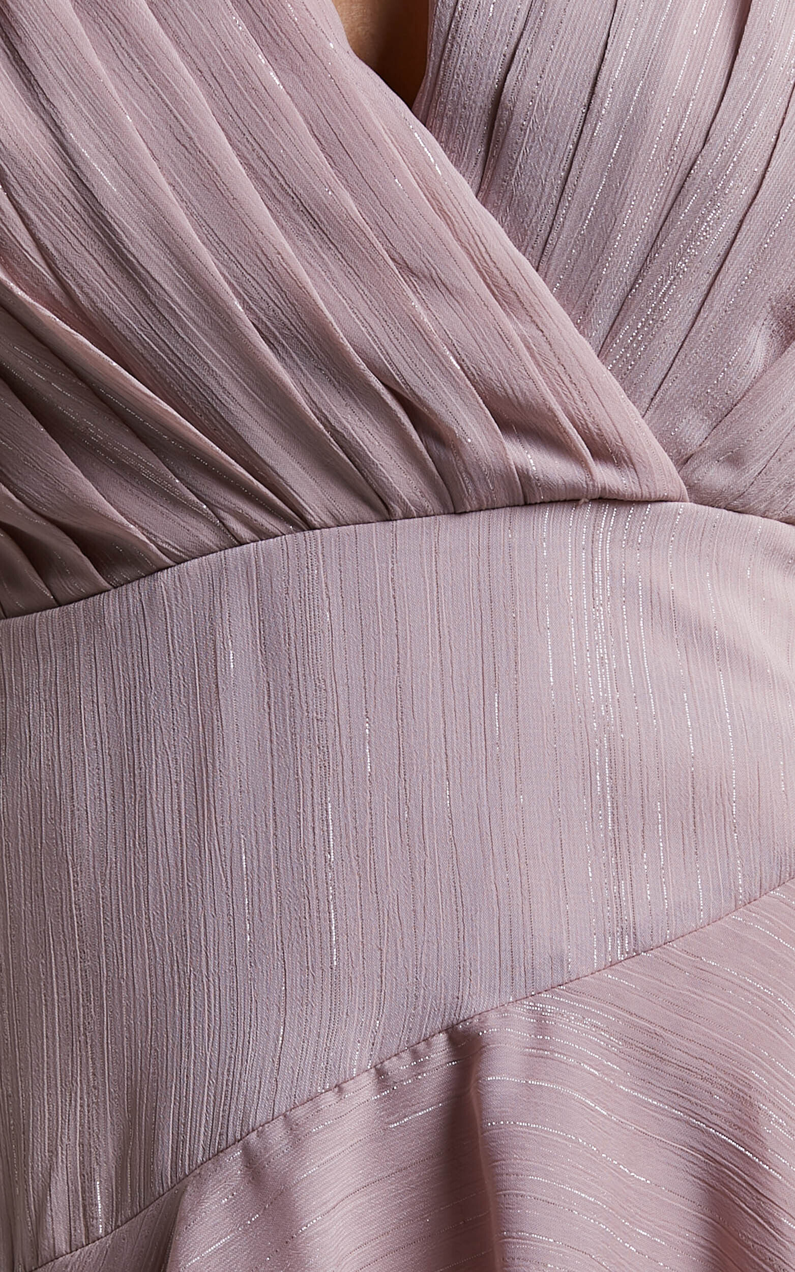 Claudita Midi Dress - Long Sleeve High Low Hem Dress in Dusty Rose