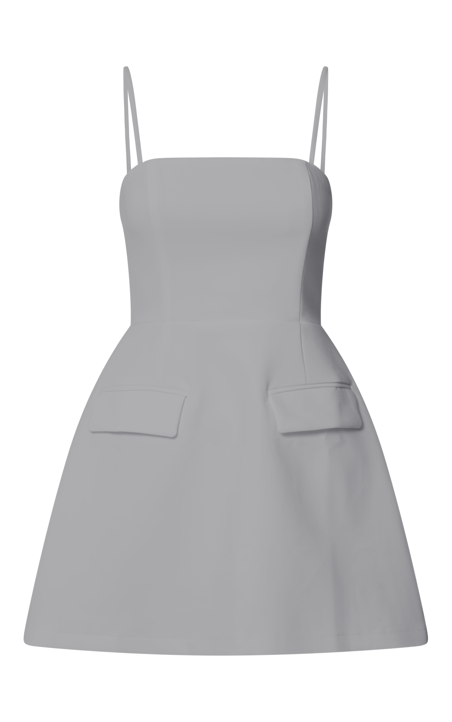 Katia Mini Dress - Strappy Corset A Line Dress in Dove Grey
