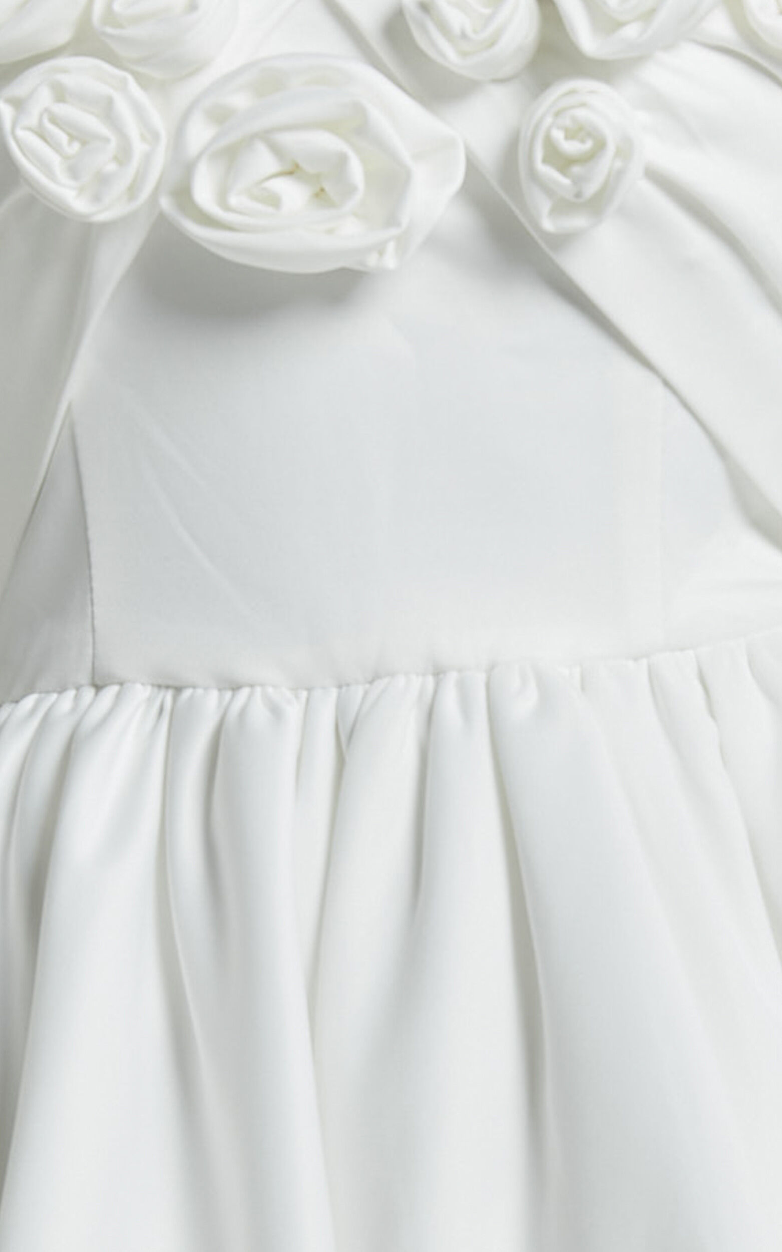 Angeletta Mini Dress - Sweetheart Rosette Detail Fit & Flare in White