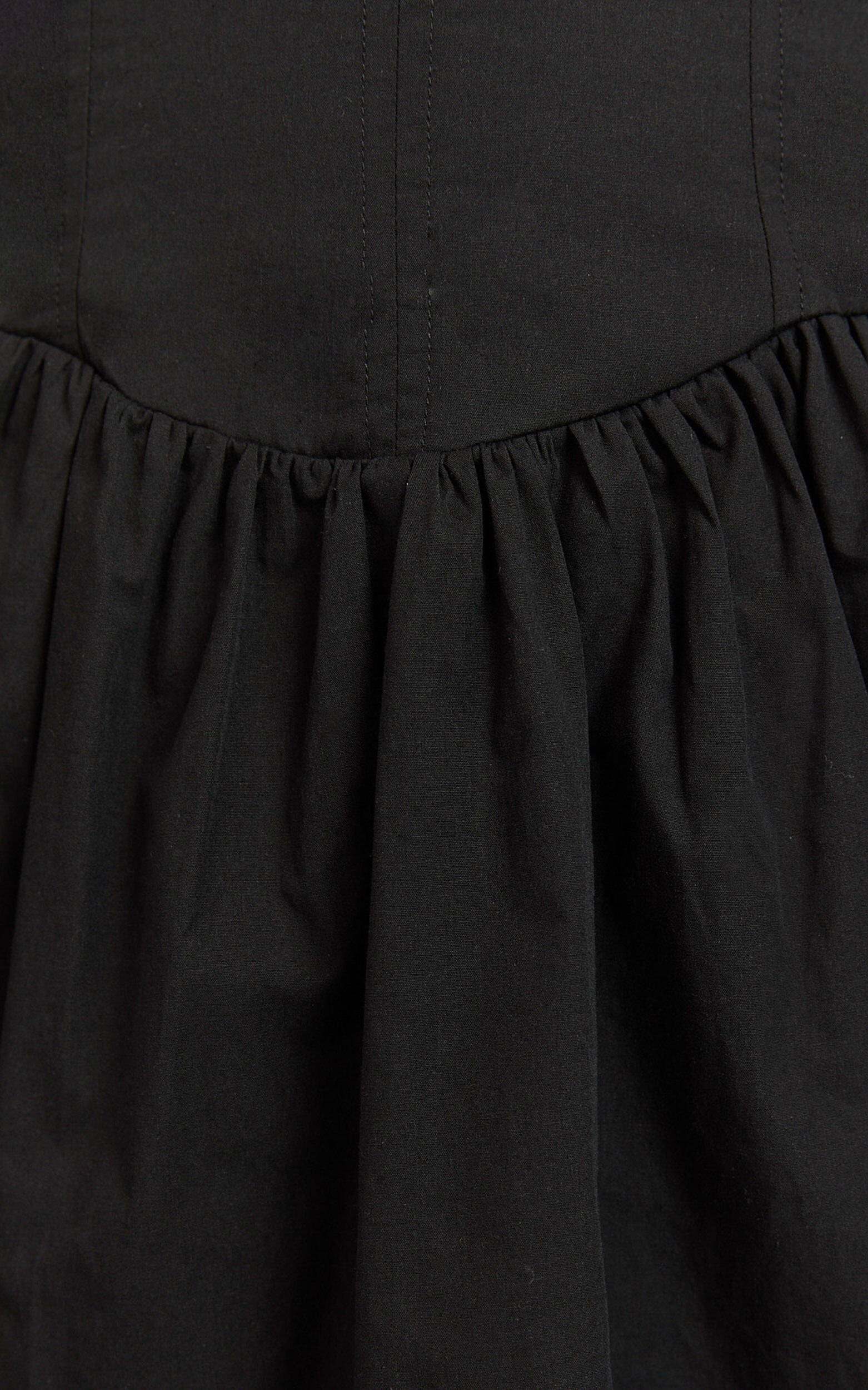 Nelli Mini Dress - Short Puff Sleeve Shirred Back Dress in Black