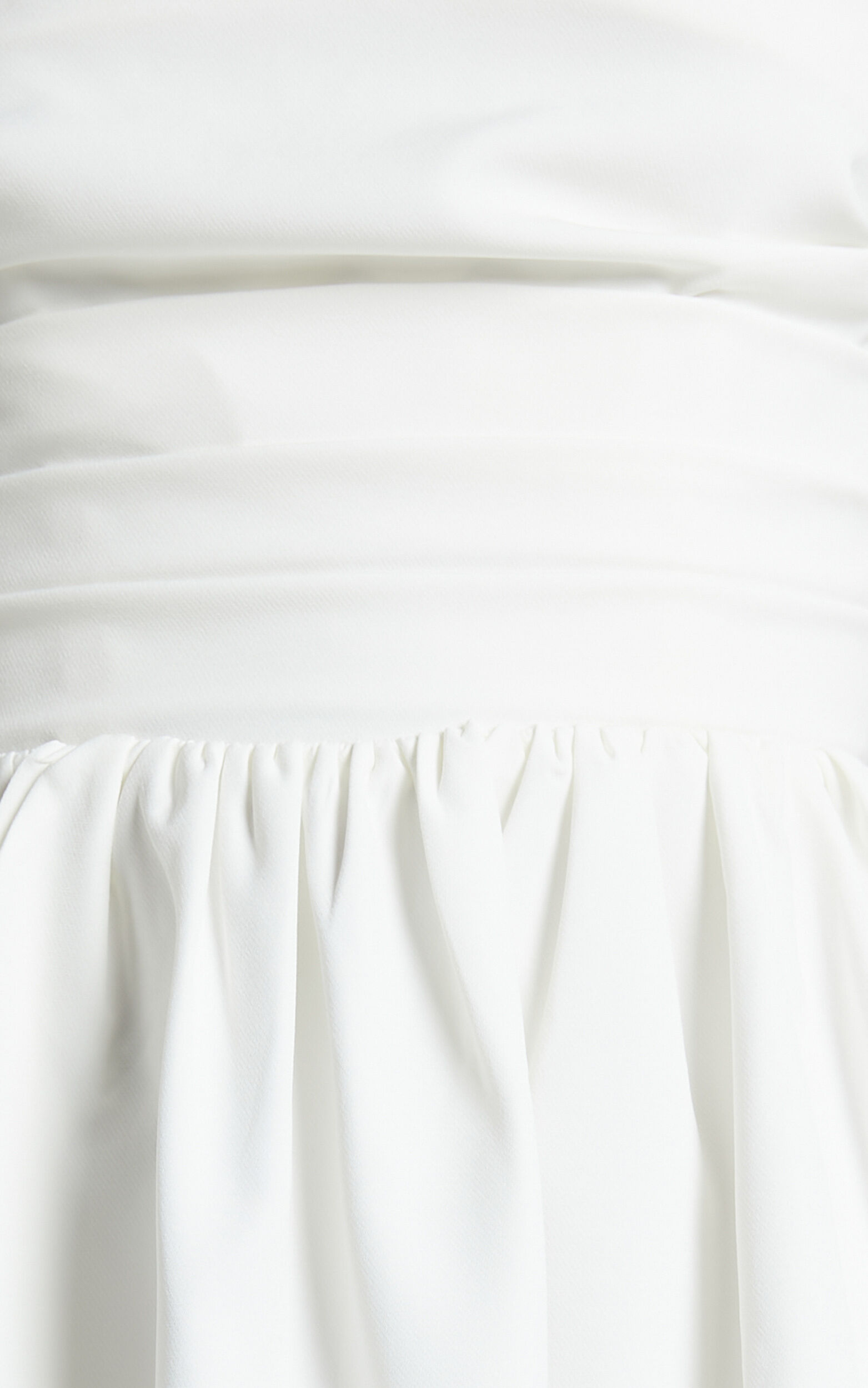 Shaima Mini Dress - Strapless Bubble Hem Dress in White