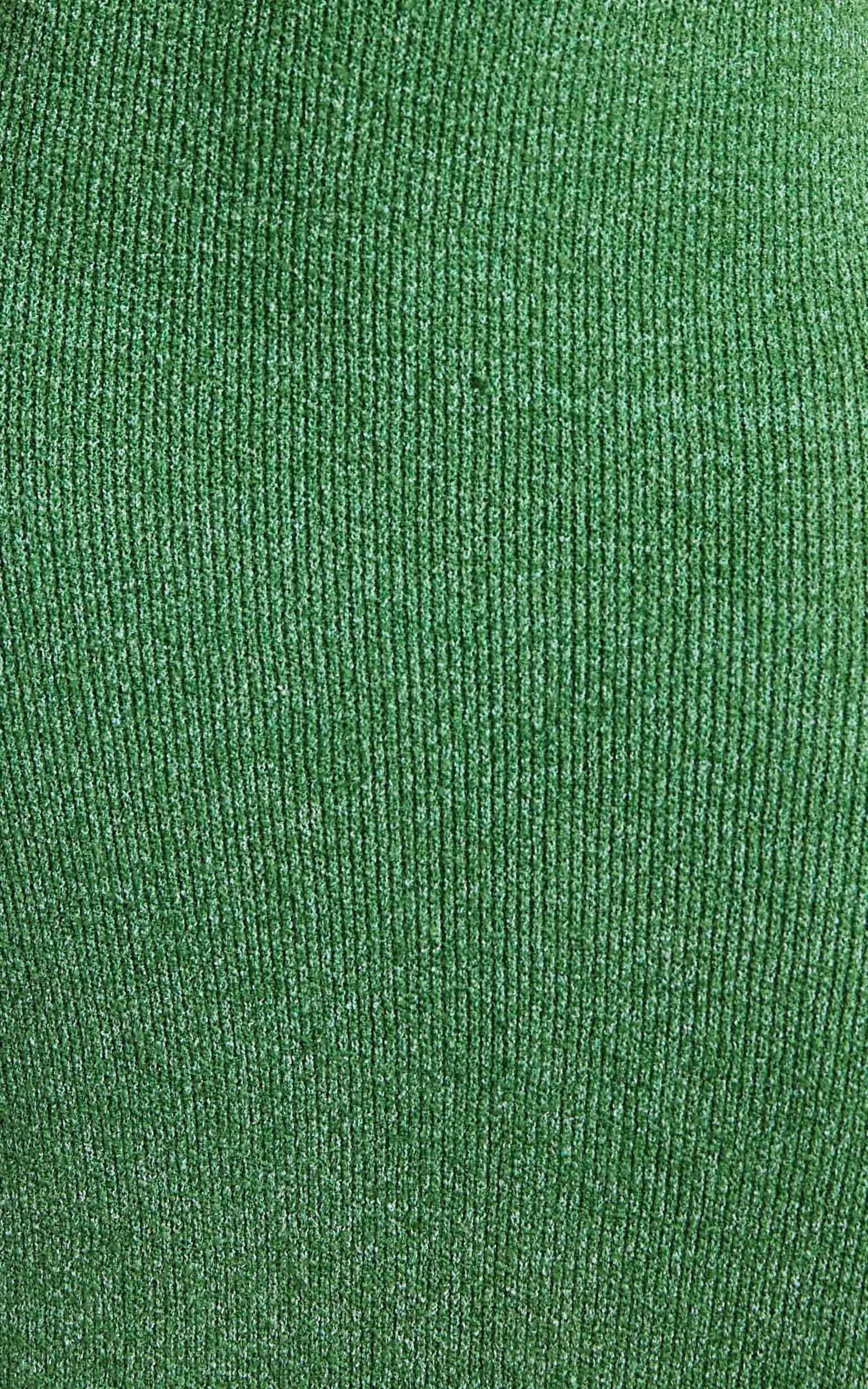 Yurika Midi Dress - Knit Open Back Dress in Green