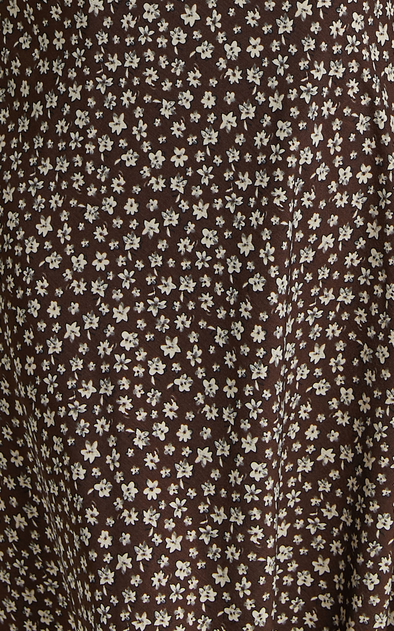 Vanya Midi Dress - V Neck Short Sleeve Lace Trim Tie Back Slip Dress in Chocolate Floral