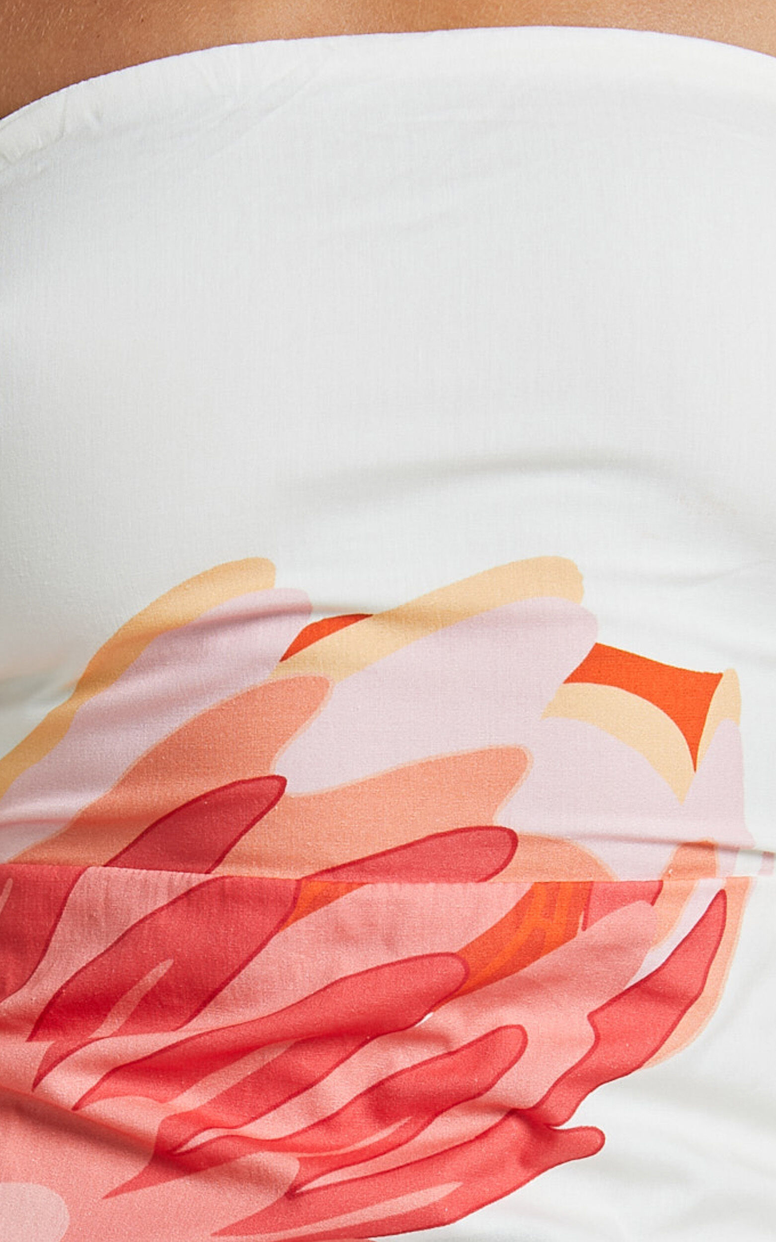 Kimber Midi Dress - With Detachable Shoulder Straps Dress in Pink and Red Print