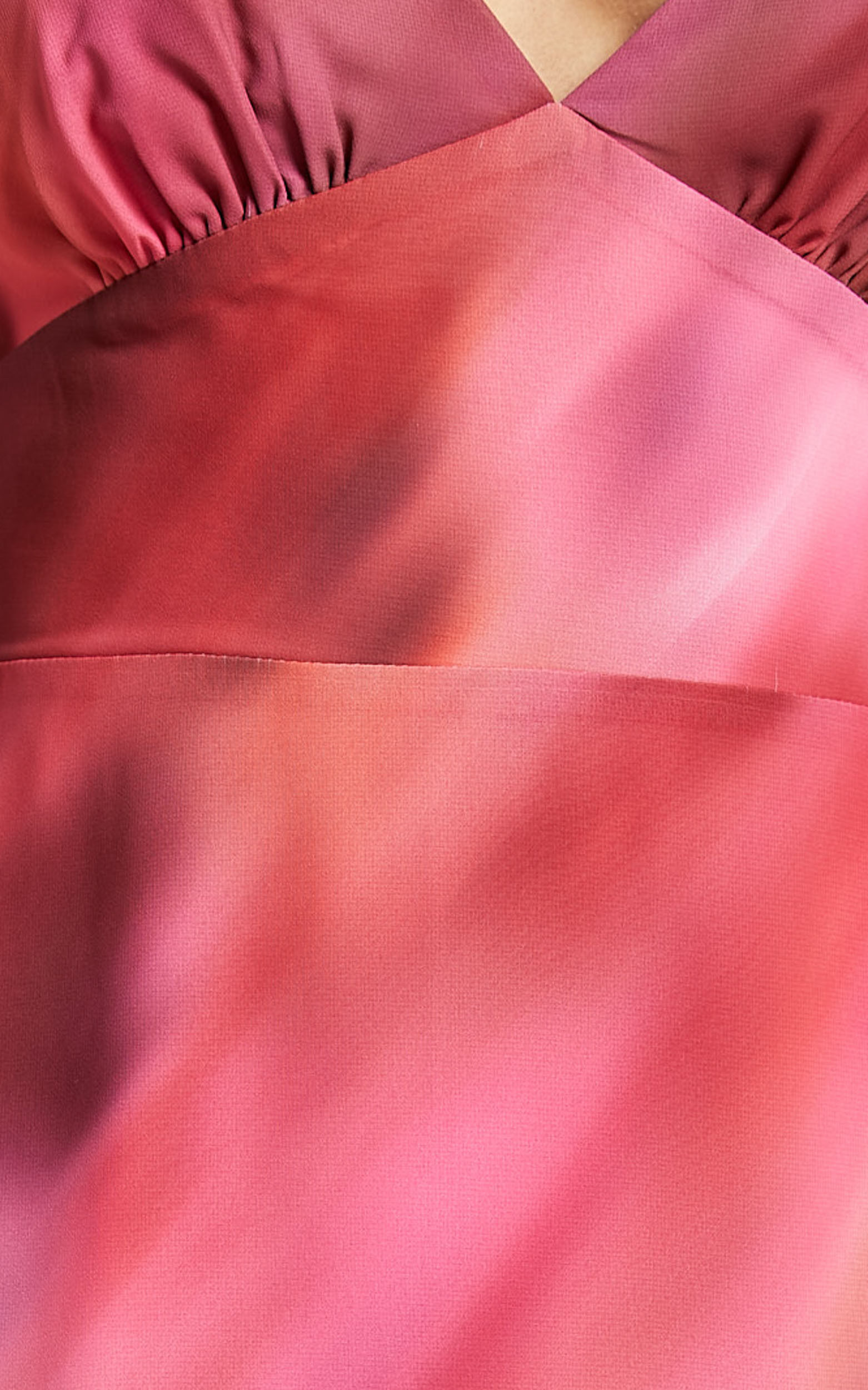 Gillian Midi Dress - Flutter Sleeve Low Back Ruffle Detail Dress in Blushing Haze