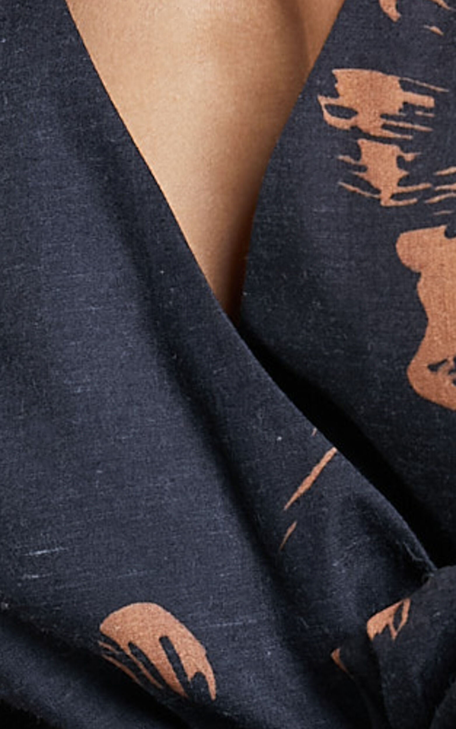 Alvinia Mini Dress - Balloon Long Sleeve Wrap Dress in Black Print