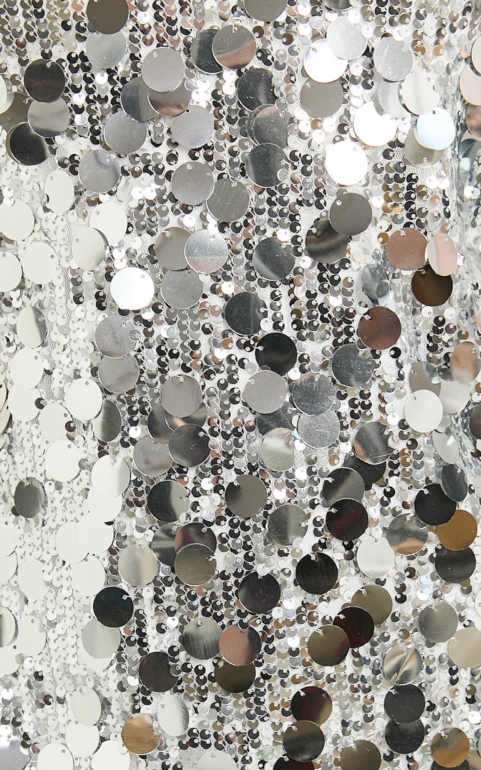 Tracy Mini Dress - Disc Sequin Shift Dress in Silver