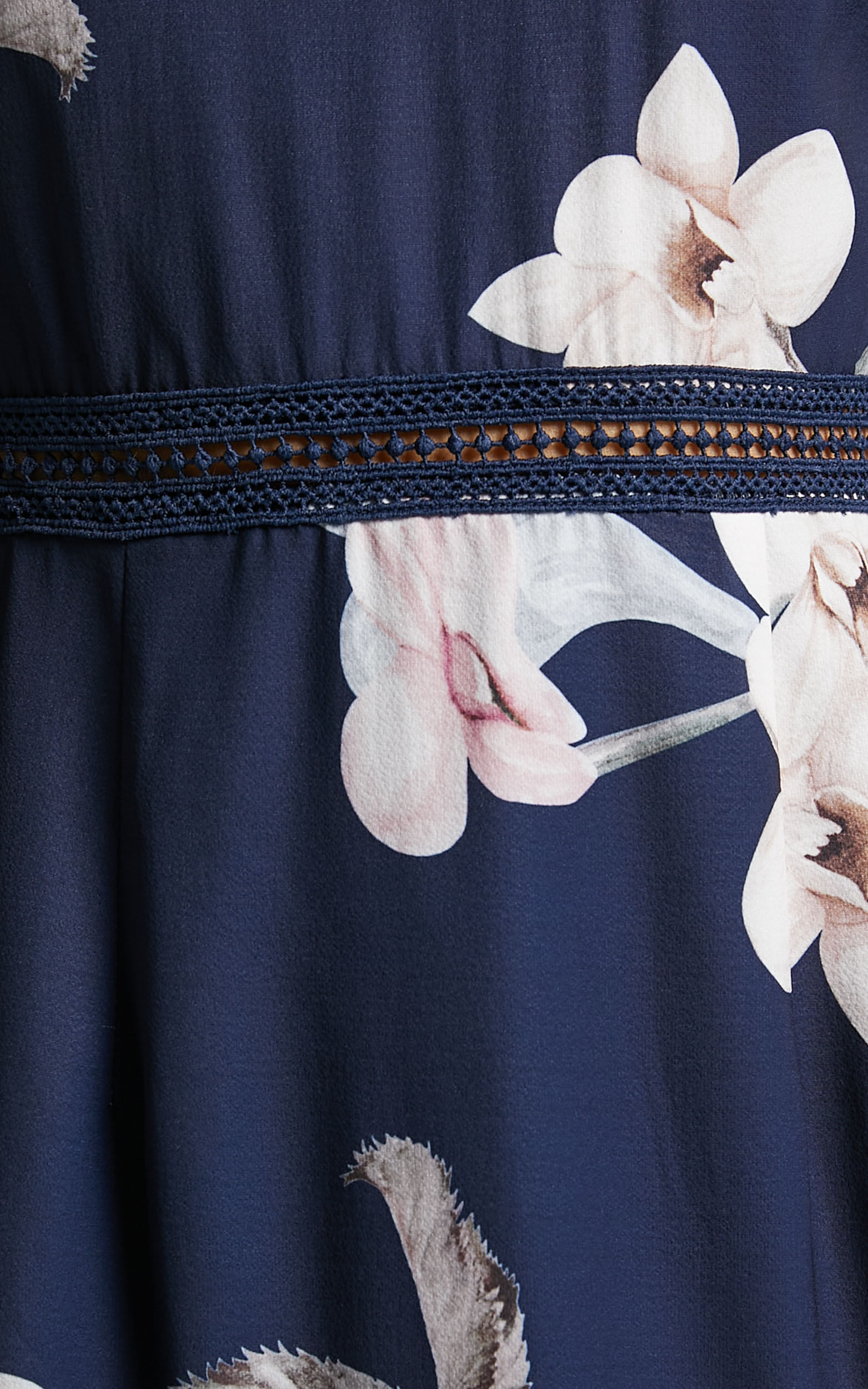 Not Missing Out Mini Dress - Long Puff Sleeve Dress in Navy Floral