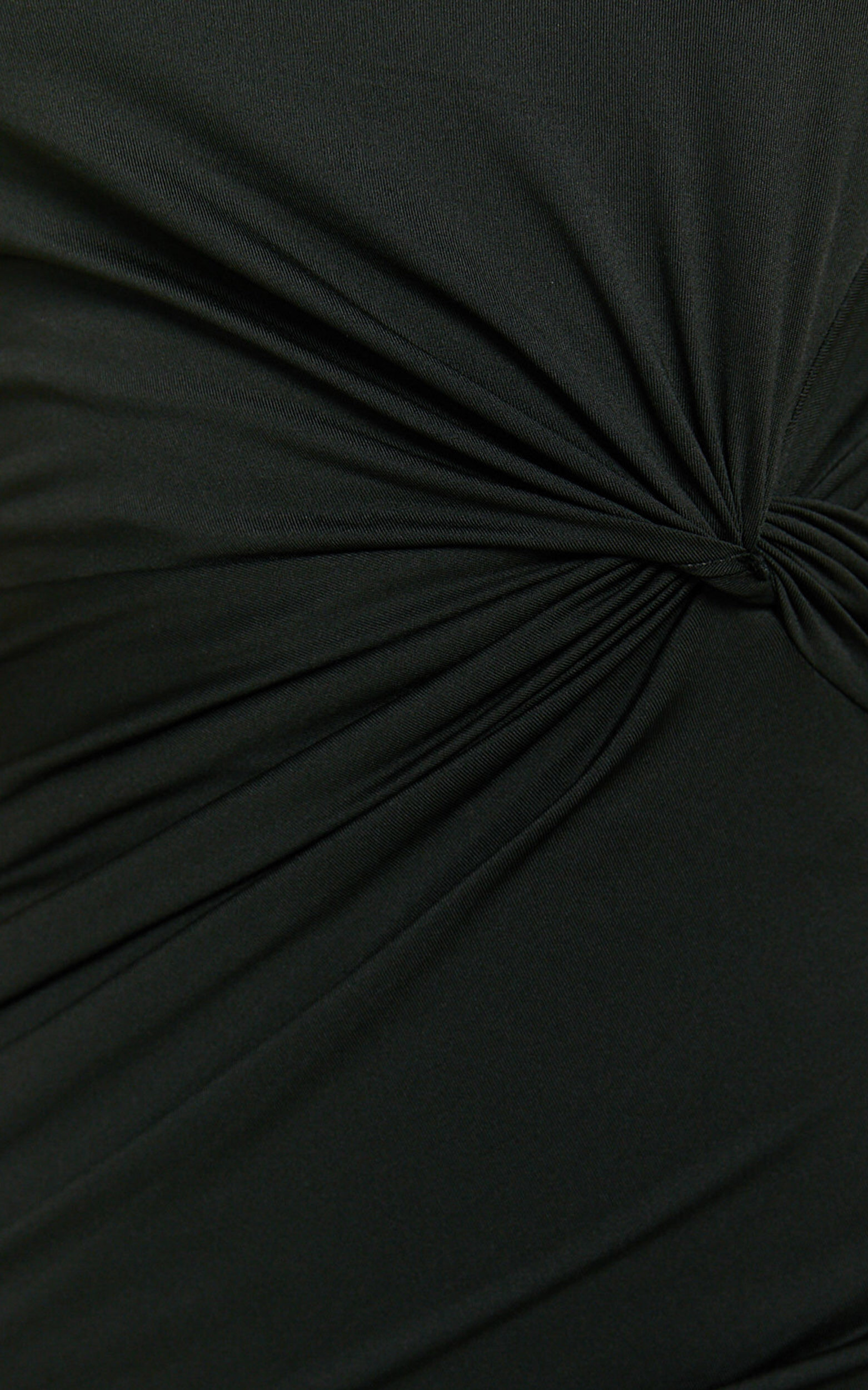 Olenna Midi Dress - Halter Neck Twist Detail Tie Back Dress in Black