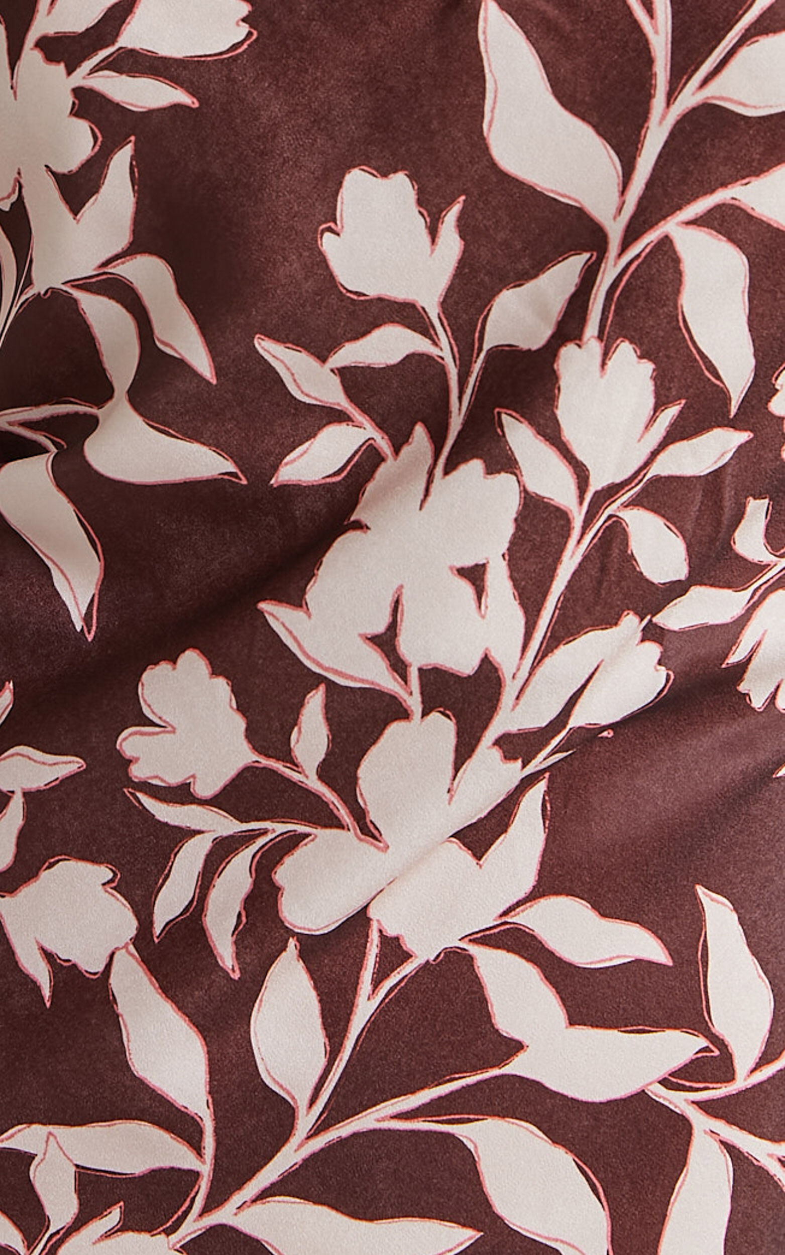 Charesse Maxi Dress - Satin Bias Cut Scoop Neck Low Back Slip Dress in Choc Floral