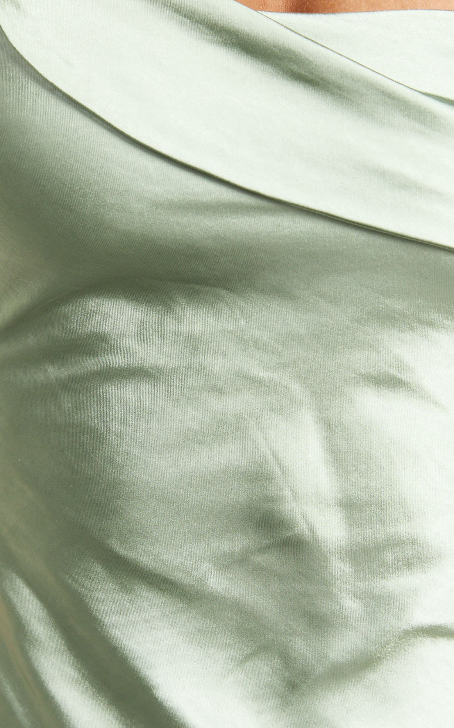 Calix Midi Dress - One shoulder Slip dress in Sage