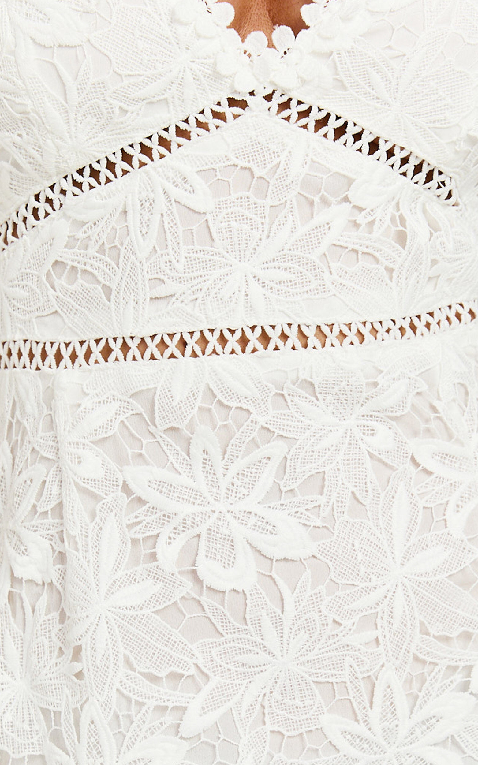 Aracely Midi Dress - Strappy Sweetheart Lace Mermaid Dress in White