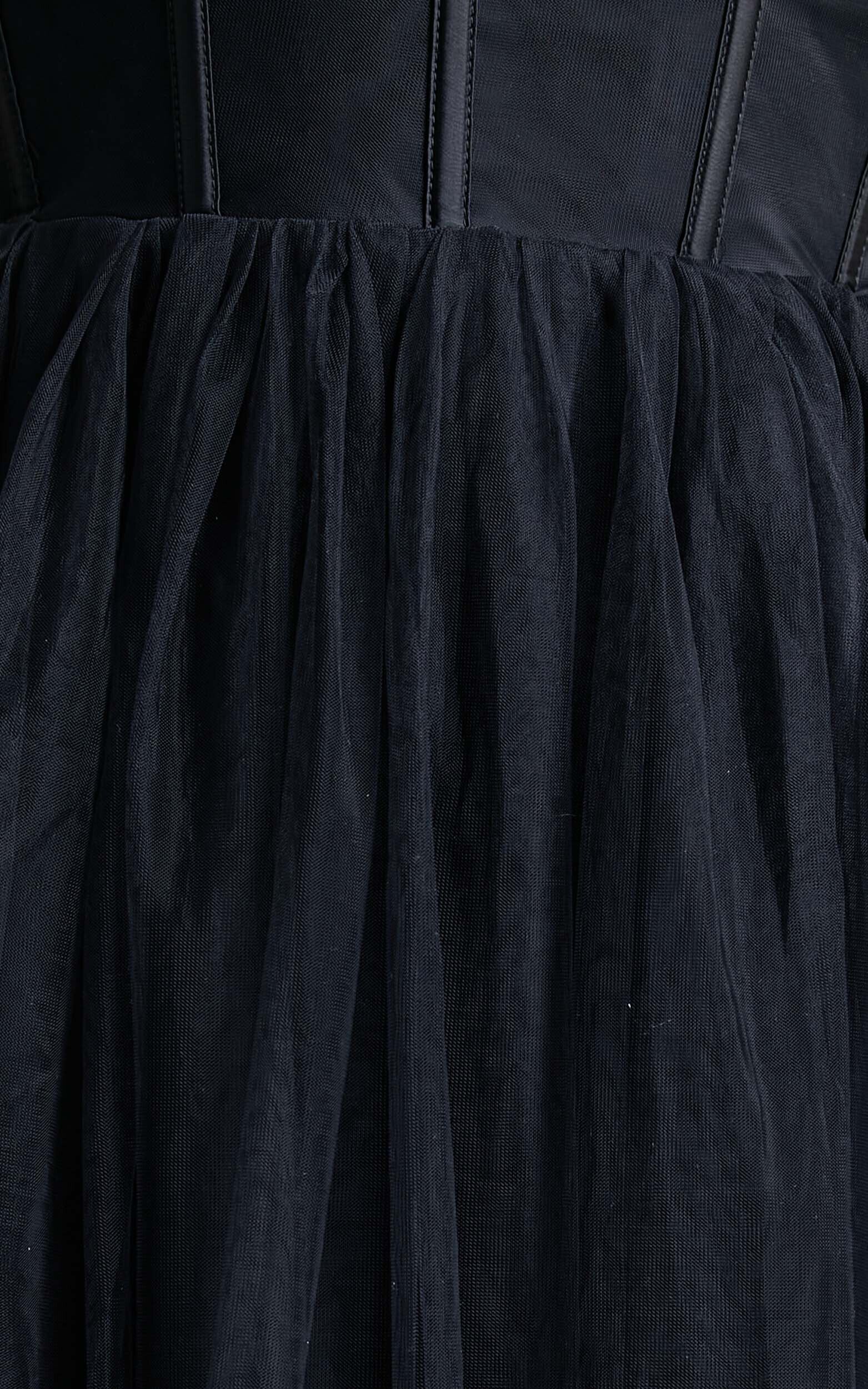 Emmary - Bustier Bodice Tulle Dress in Black