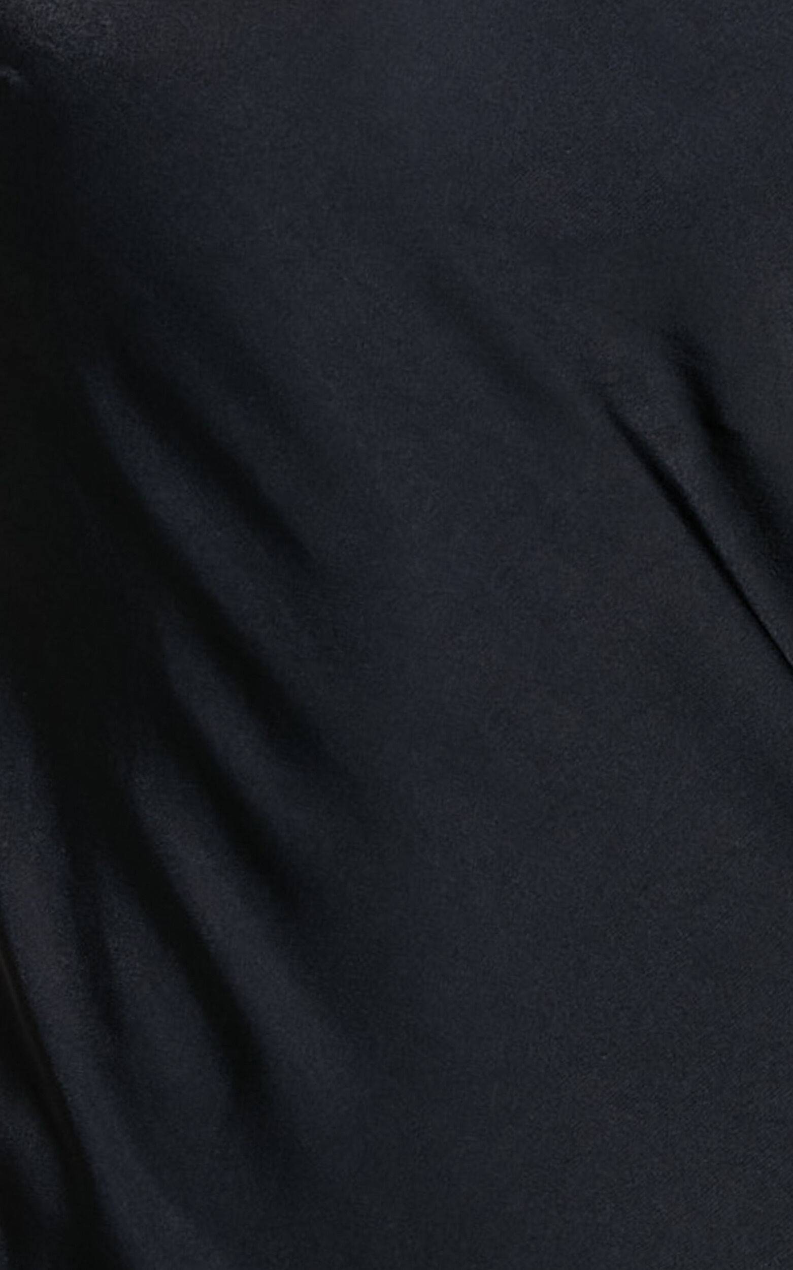 Julie Midi Dress - Scoop Neck Low Back Satin Slip Dress in Black