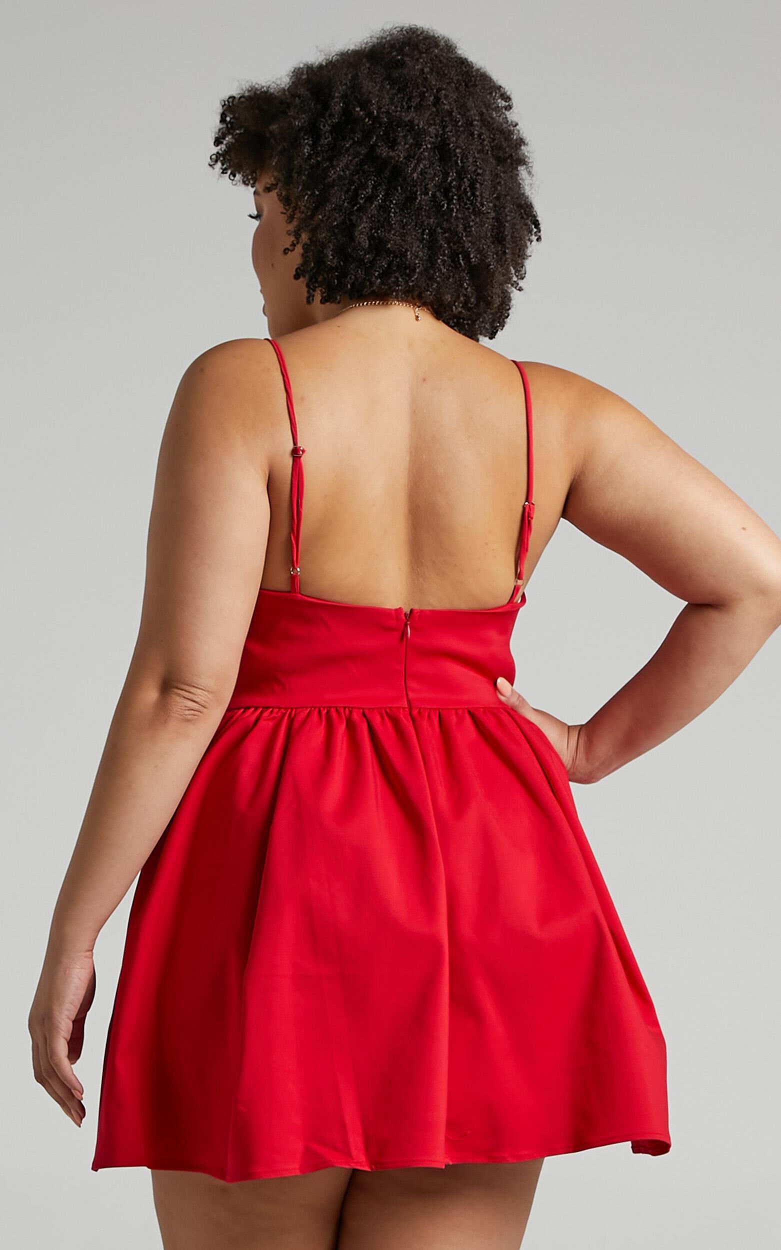 You Got Nothing To Prove Mini Dress - Strappy A-line Dress in Red