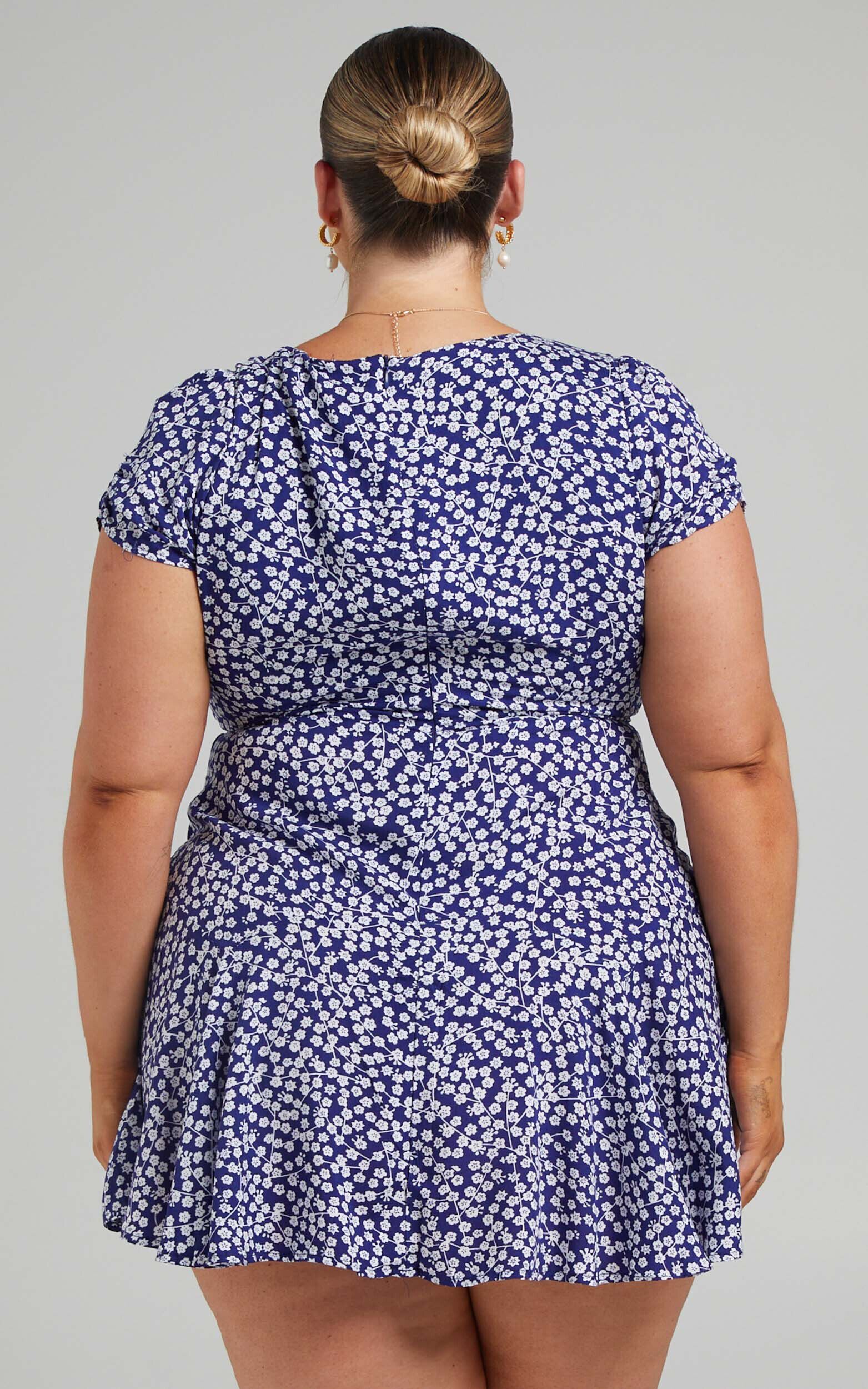 Bettina Mini Dress - Short Sleeve Dress in Navy