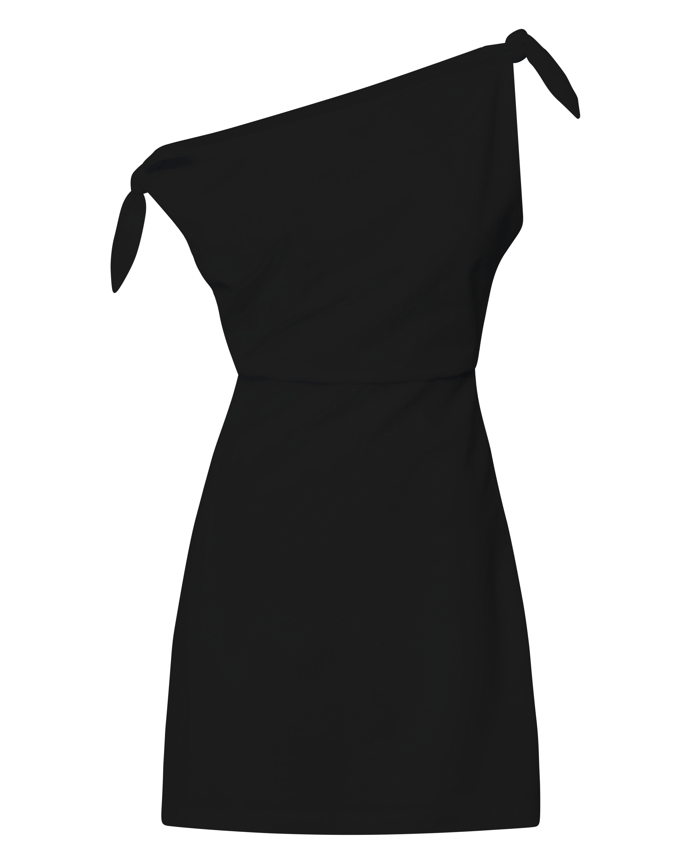 Jeofina Mini Dress - Off The Shoulder Linen Look Dress in Black