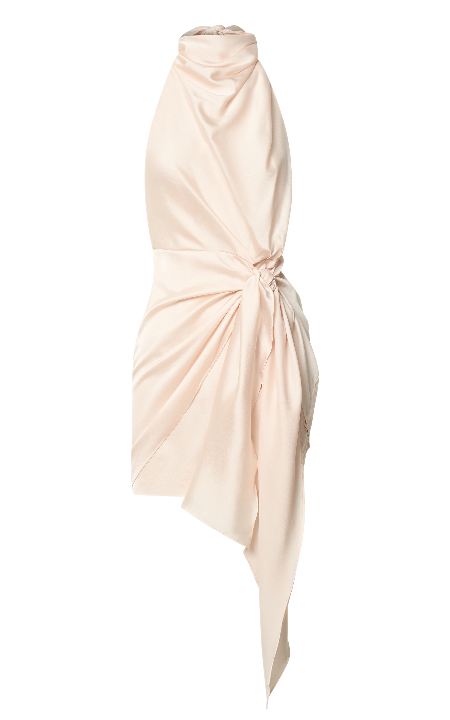 Behati Mini Dress - High Neck Wrap in Oyster