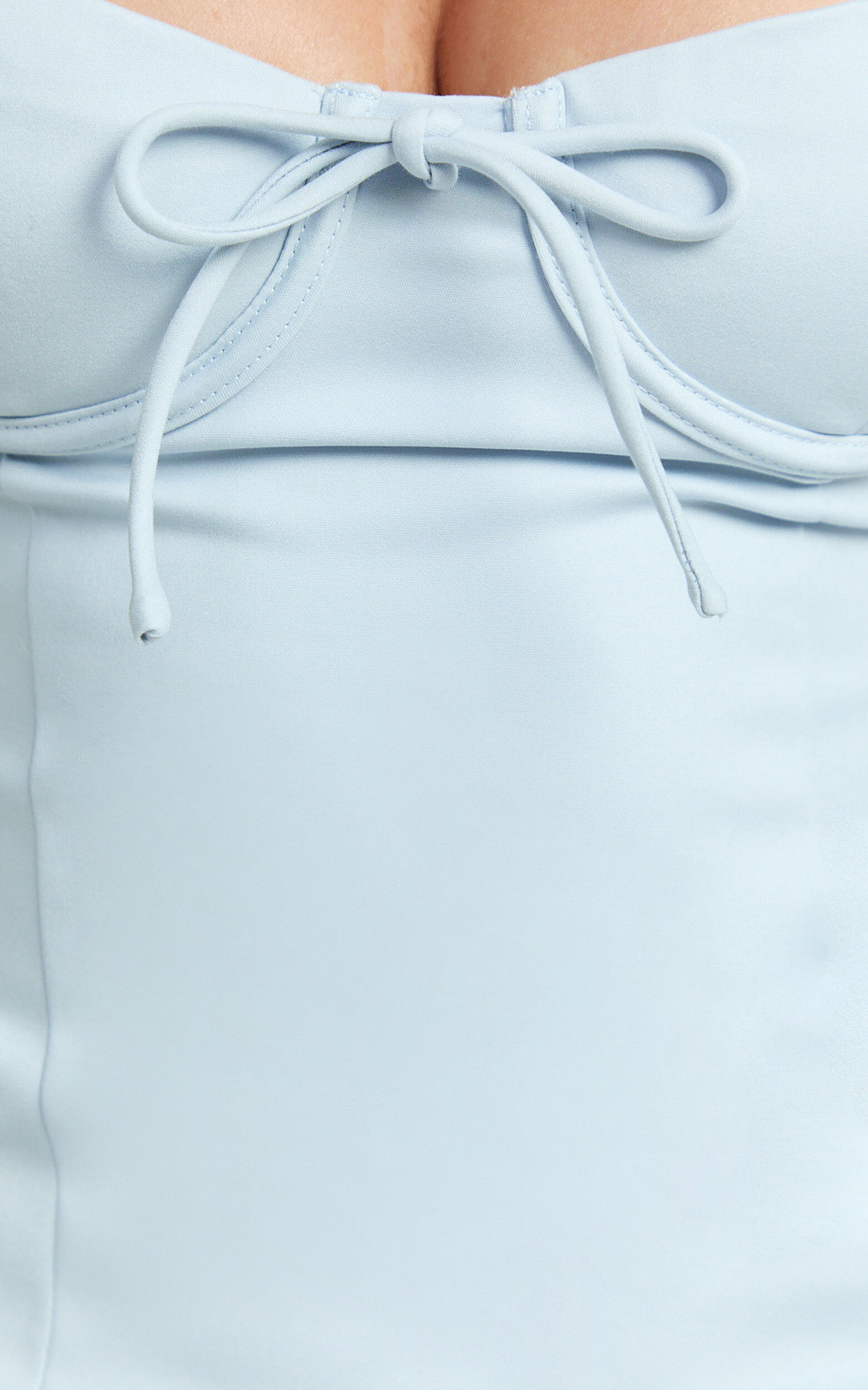 Melody Mini Dress - Sweetheart Bust Fitted Dress in Blue