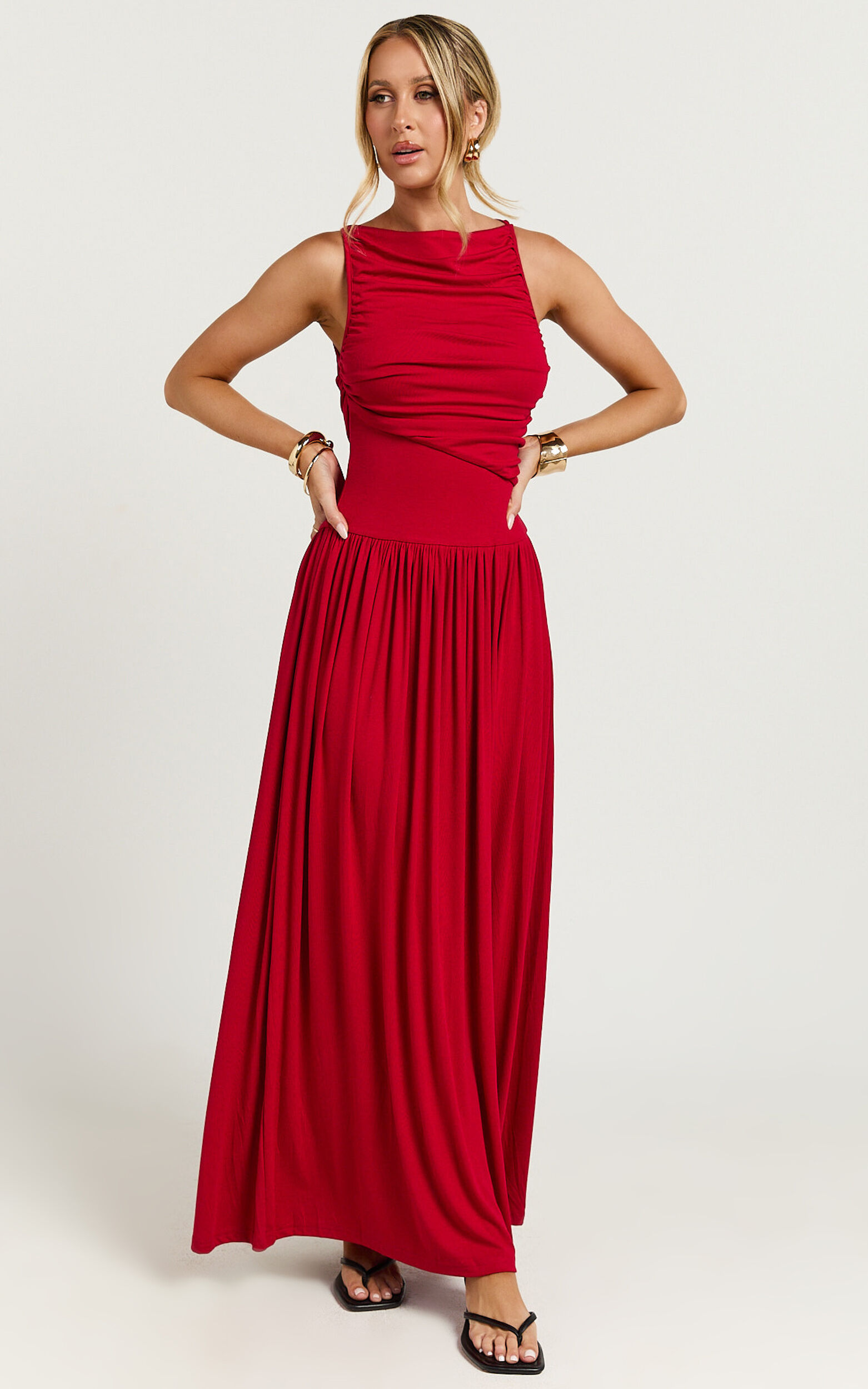 Runaway The Label - Nalla Maxi Dress in Cherry