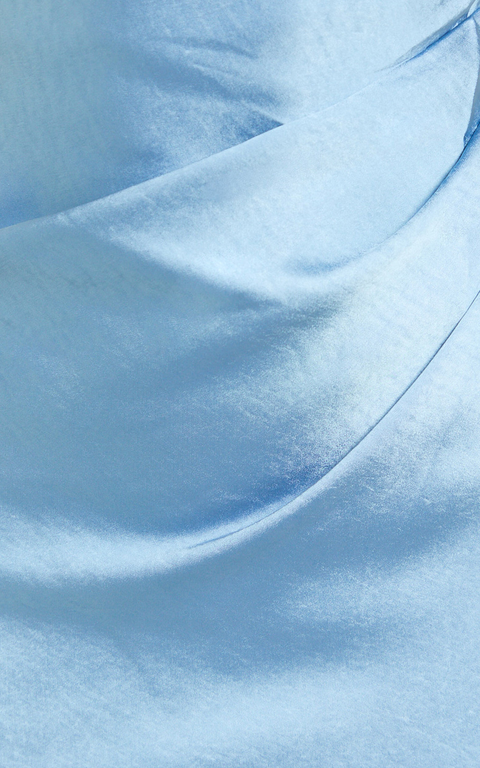 Isla Maxi Dress - Satin One Shoulder Side Split Dress in Blue