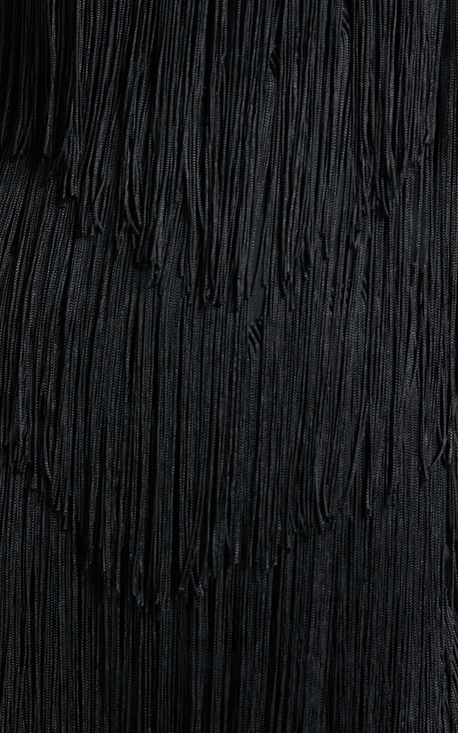 Siofra Mini Dress - Zig Zag Fringe Dress in Black