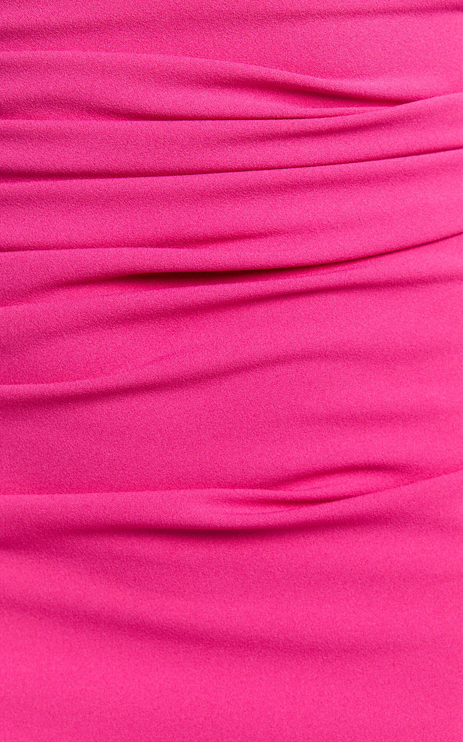 Marge Maxi Dress - One Shoulder Ruched Thigh Split Dress in Hot Pink