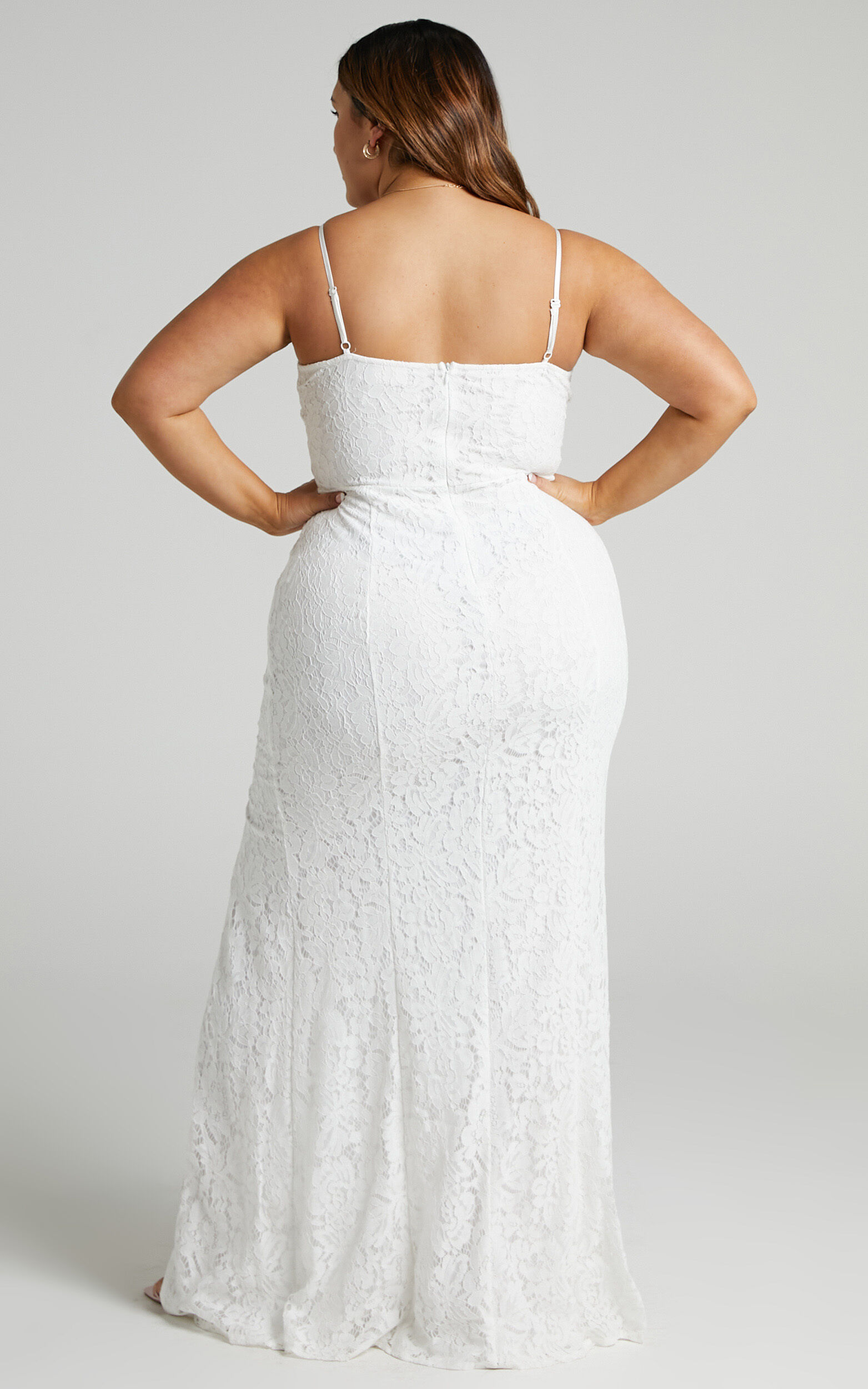Always Extra Maxi Dress - Thigh Split Dress in White Lace