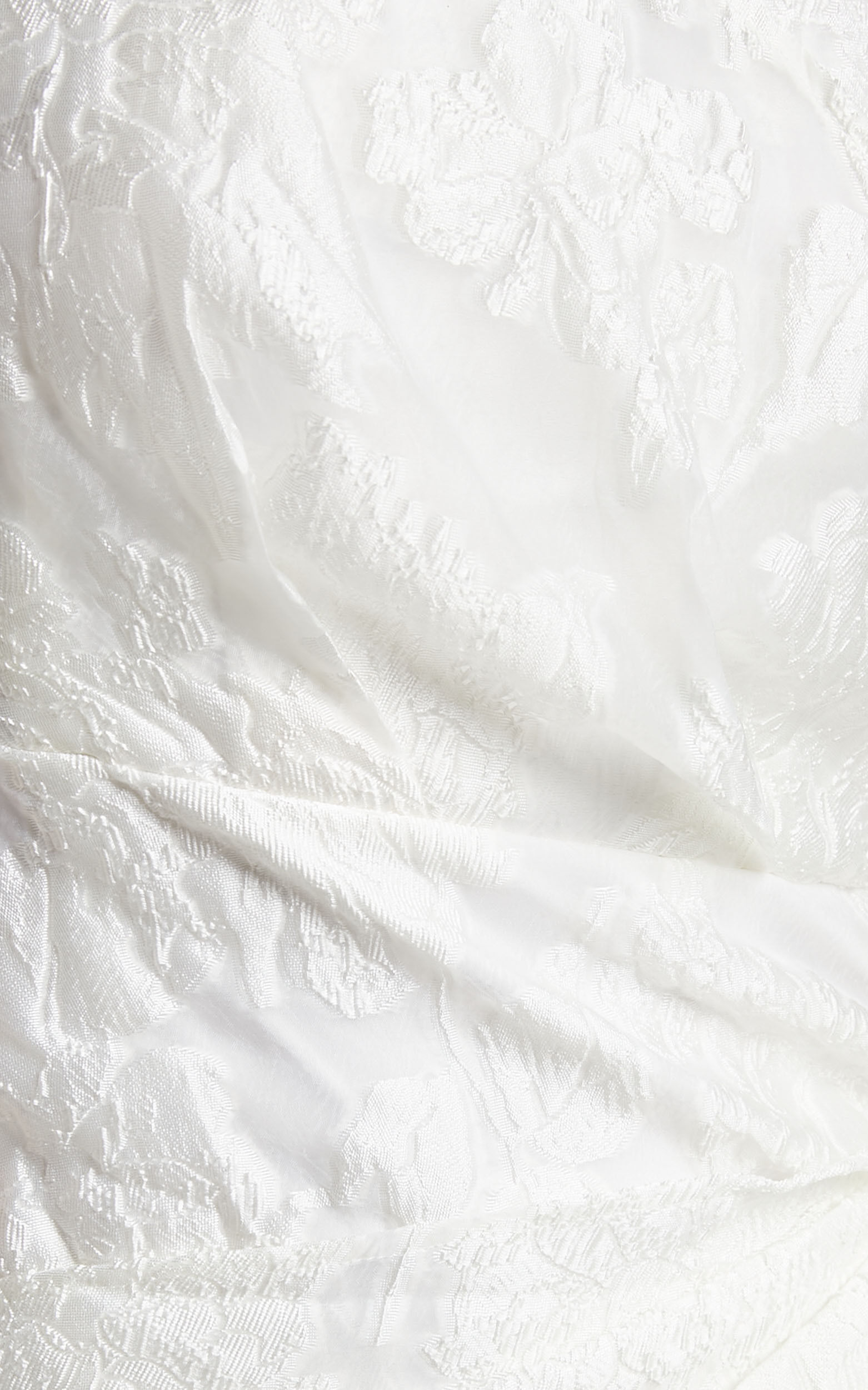 Brailey Mini Dress - One Shoulder Wrap Front Dress in White Jacquard